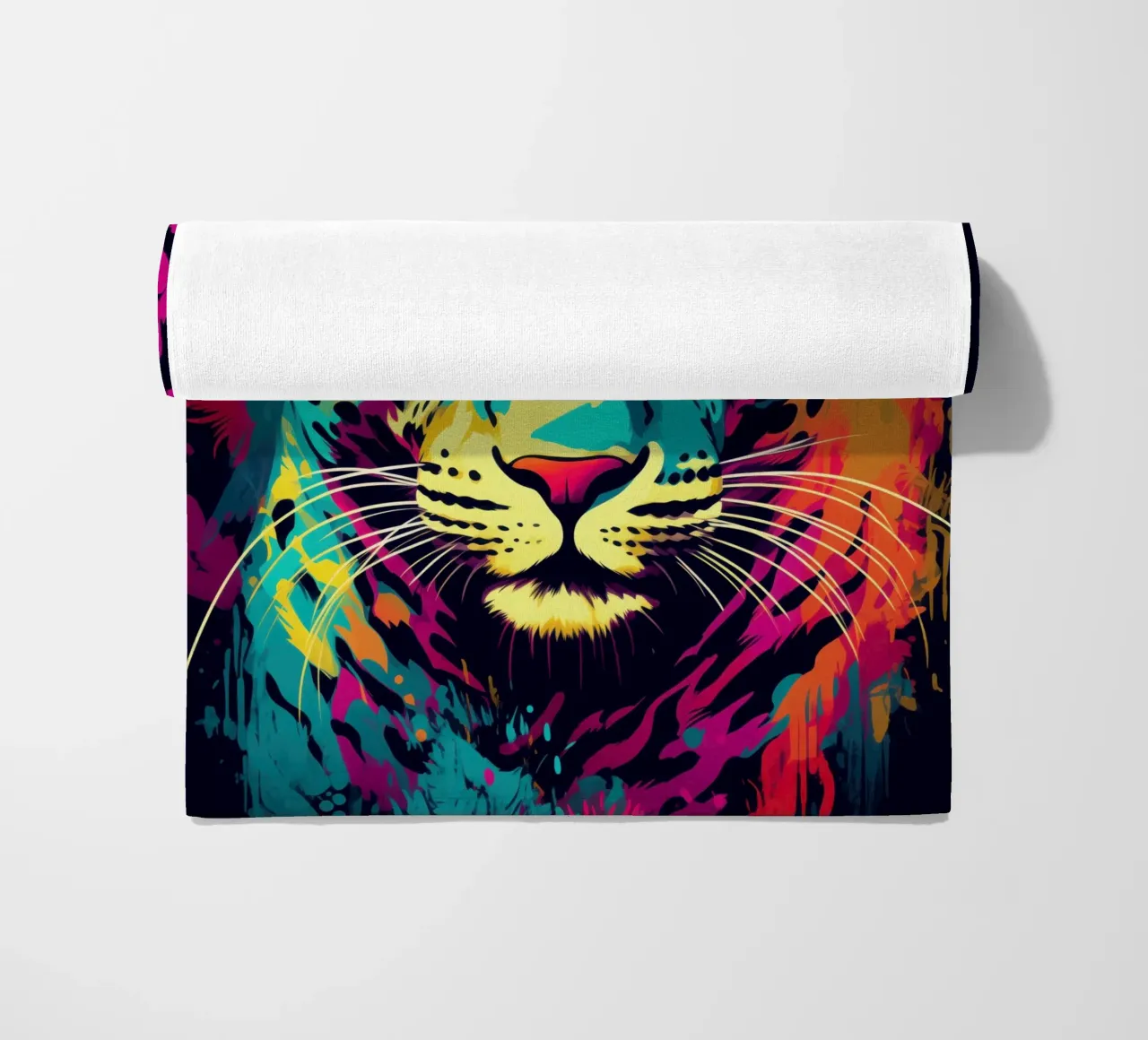 Leopardo colorato | Pop Art telo mare da Autofocus