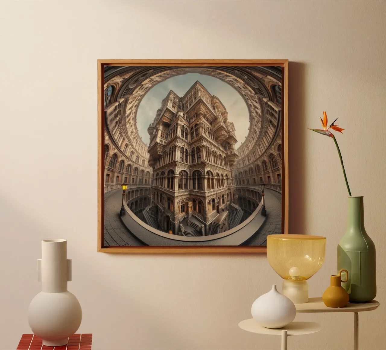 Sphere 056 - Ornate Architectural Fantasy tela con Cornice a cassetta da Spheres
