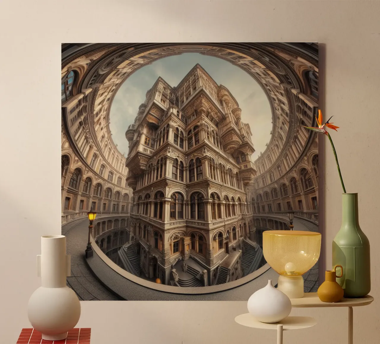 Sphere 056 - Ornate Architectural Fantasy tela con Cornice a cassetta da Spheres