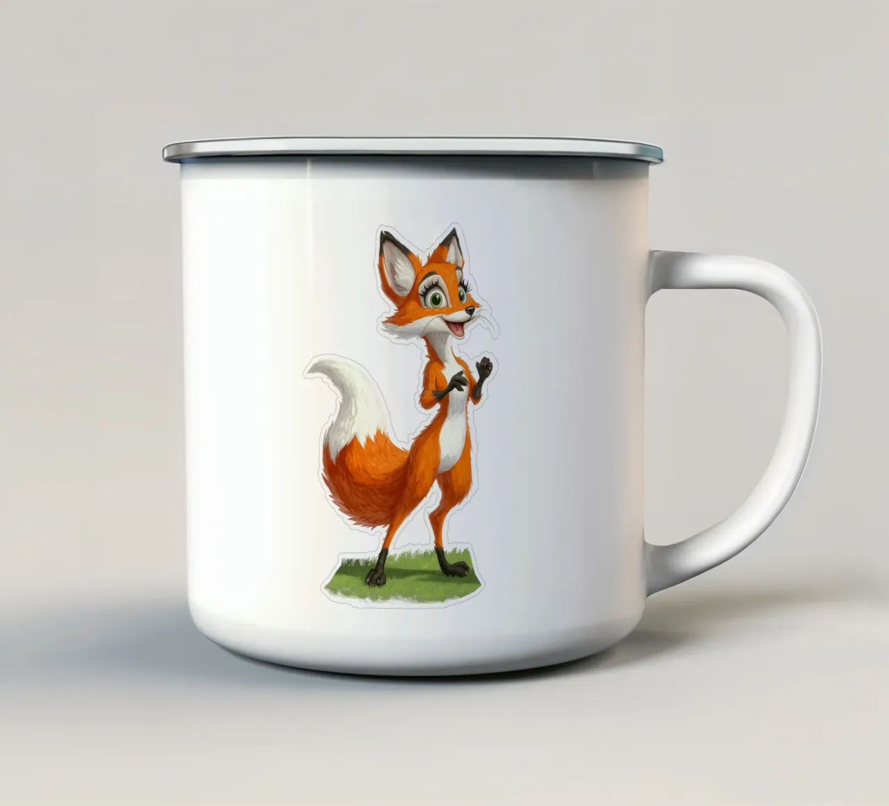 simpatica volpe tazza in smalto da Motivate-Today