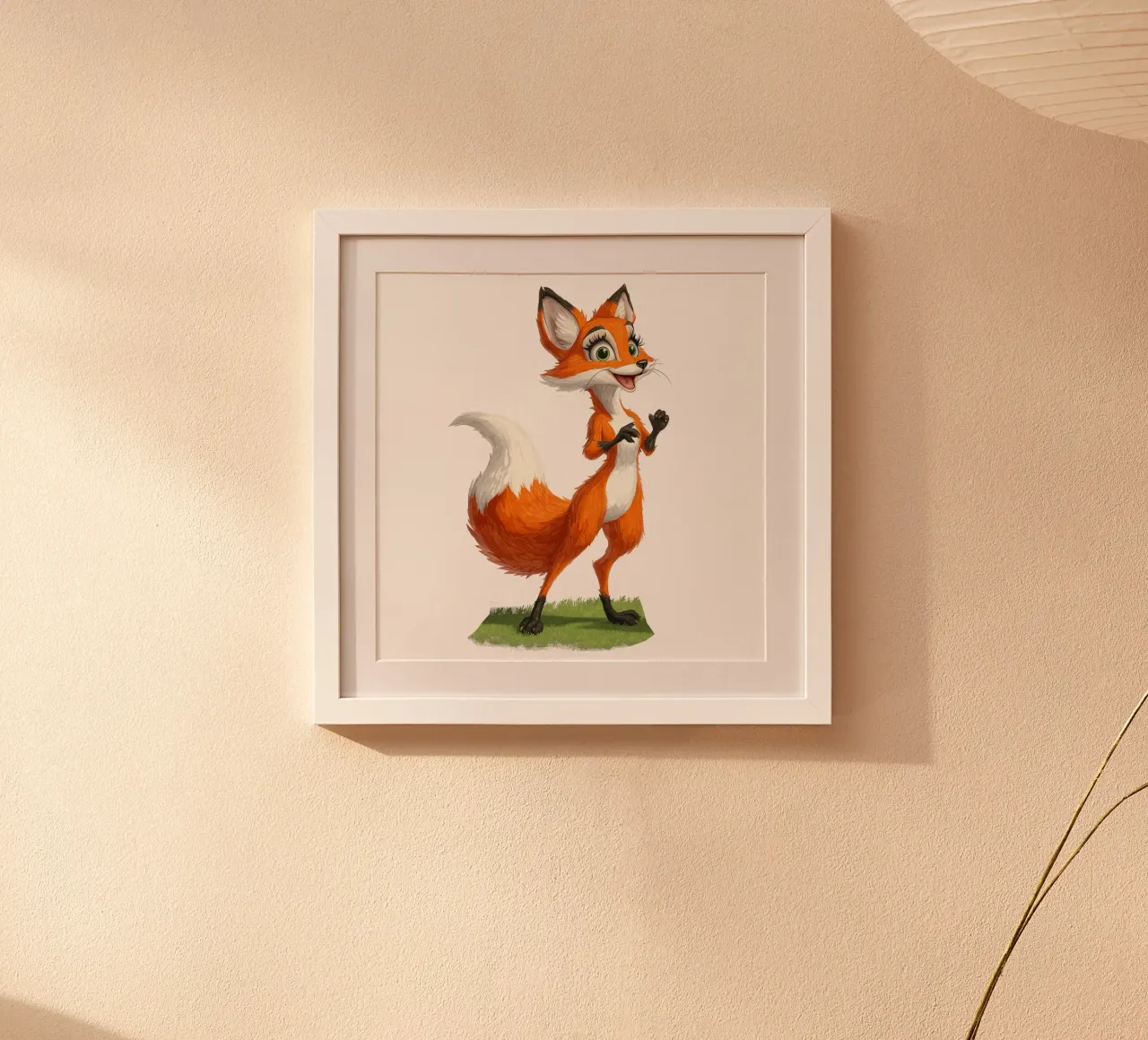 simpatica volpe poster con telaio in legno da Motivate-Today