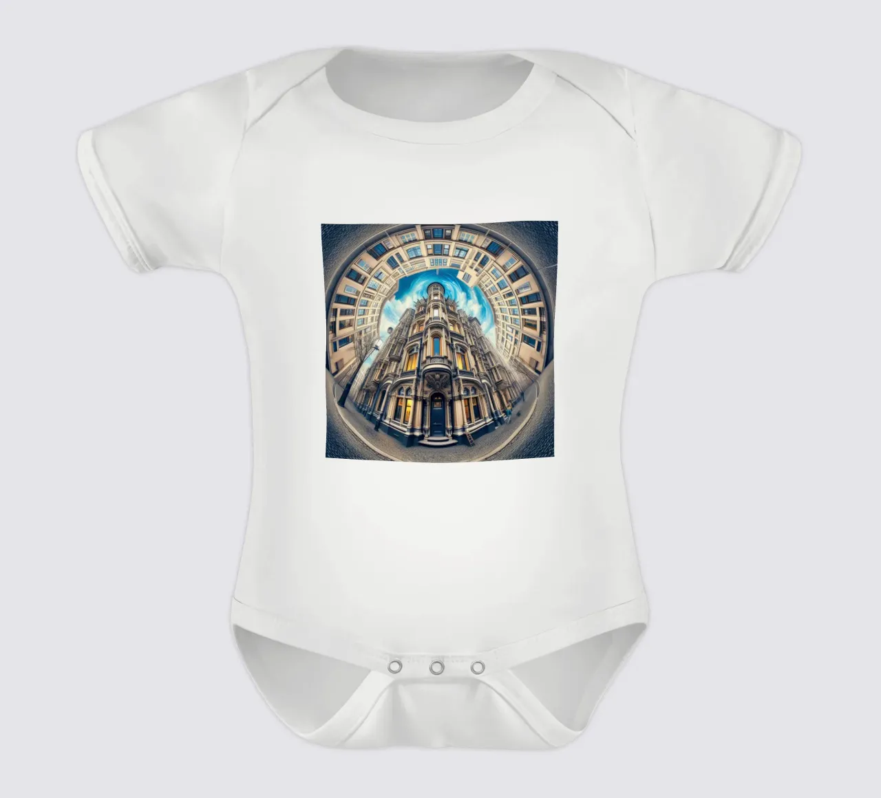 Sphere 059 - Circular Victorian Architecture short-sleeve baby romper by Spheres
