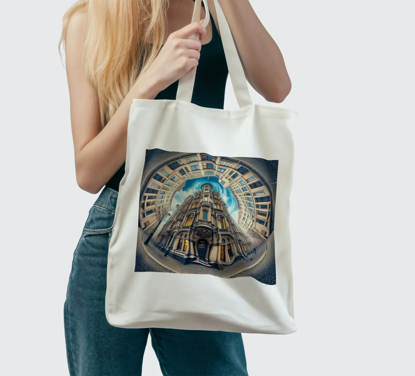 Sphere 059 - Circular Victorian Architecture borsa in juta da Spheres