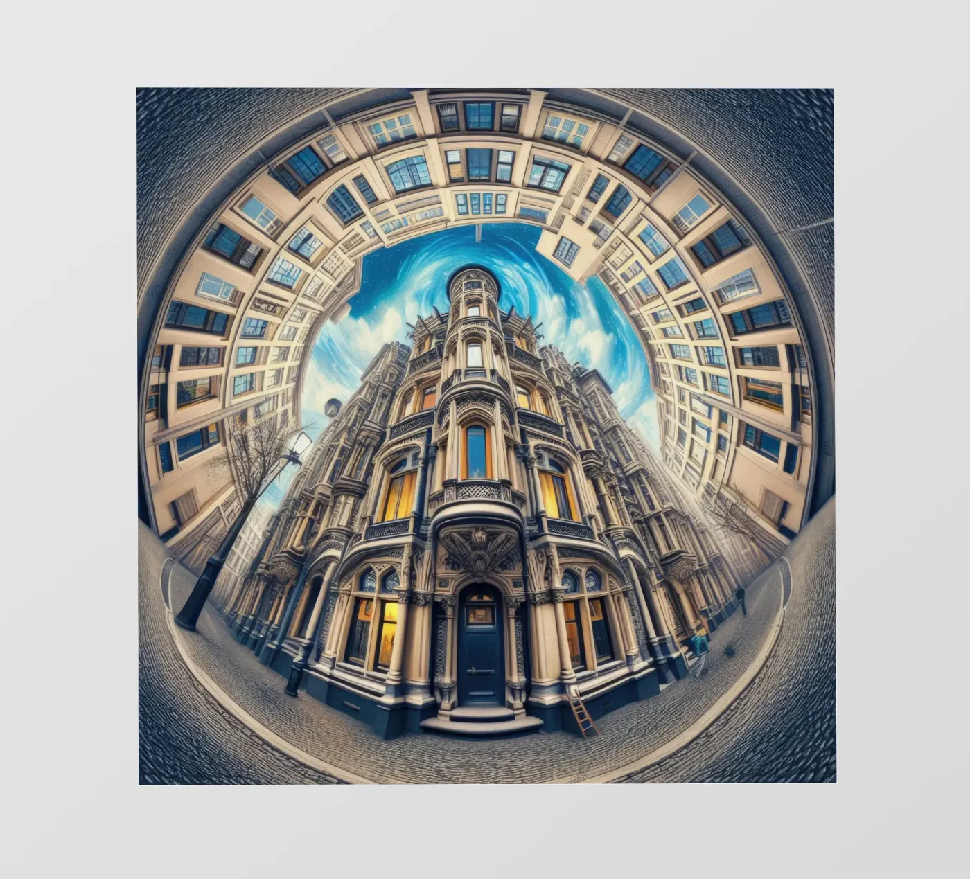 Sphere 059 - Circular Victorian Architecture backlit folie van Spheres