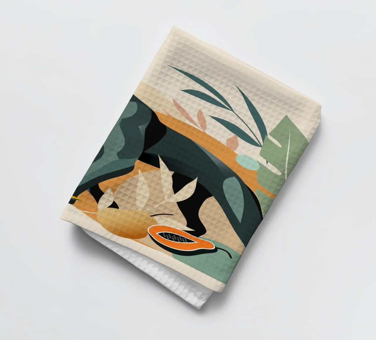 Panthère dans la jungle - Illustration animalière stylée torchon de namosh