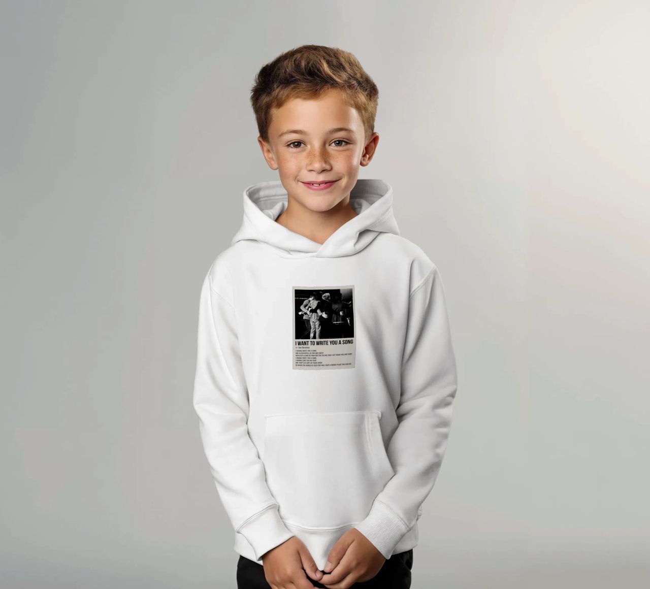 I WANT TO WRITE YOU A SONG by One Direction felpa bambino con cappuccio da SoundStudio