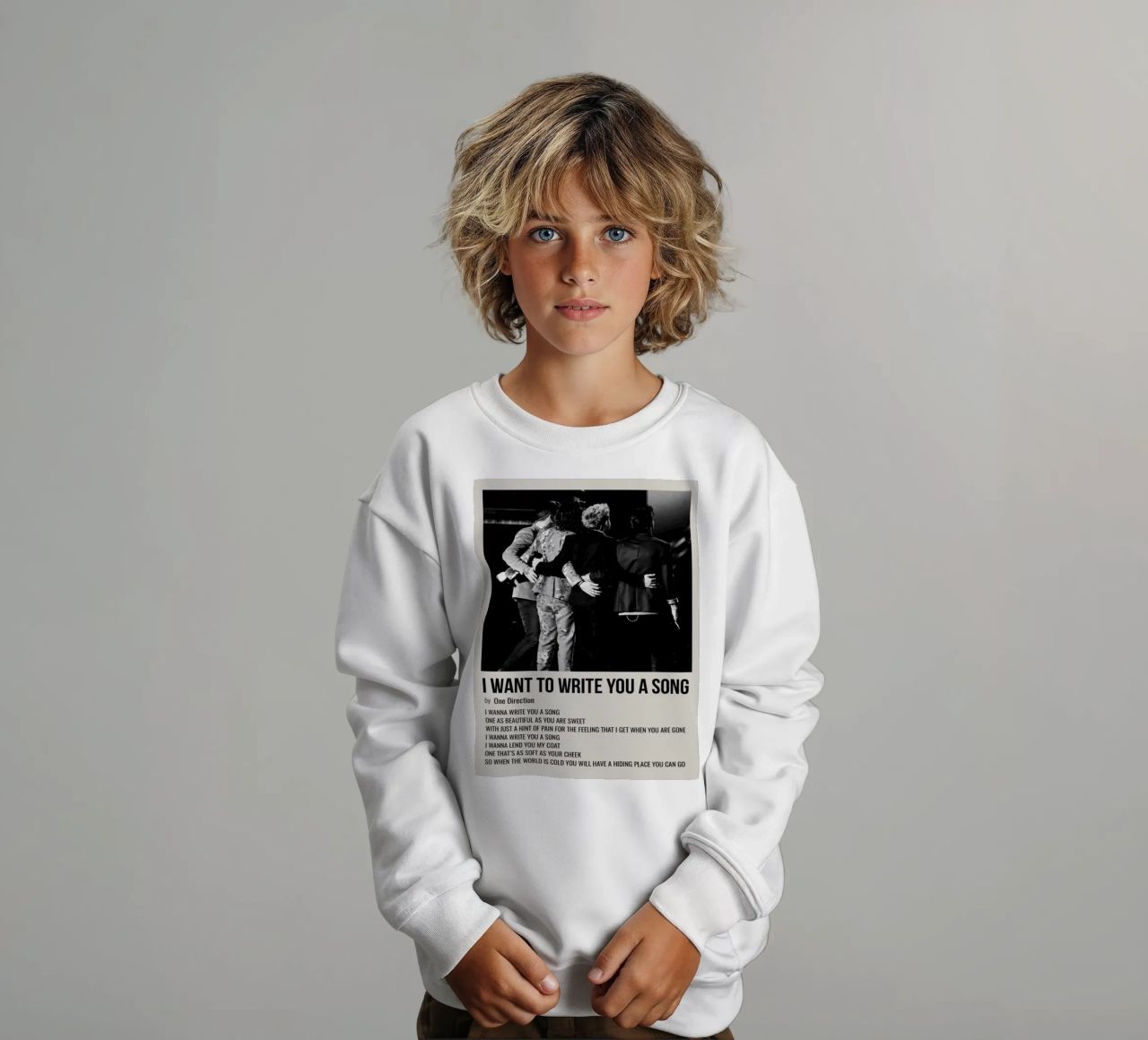 I WANT TO WRITE YOU A SONG by One Direction felpa bambino da SoundStudio