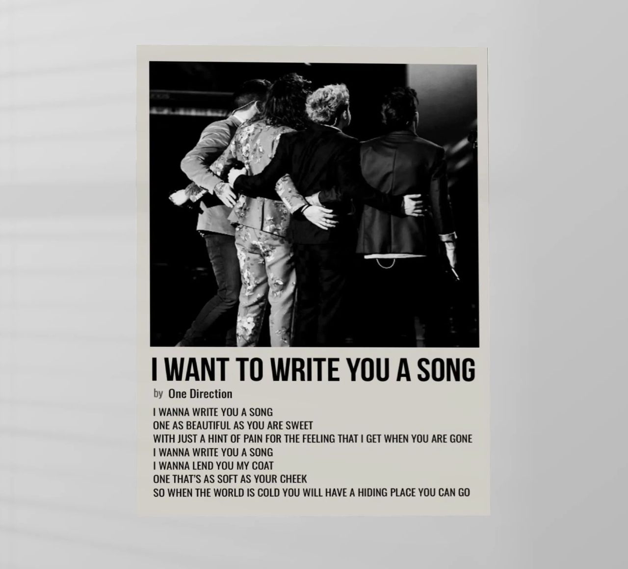 I WANT TO WRITE YOU A SONG by One Direction pellicola backlit da SoundStudio