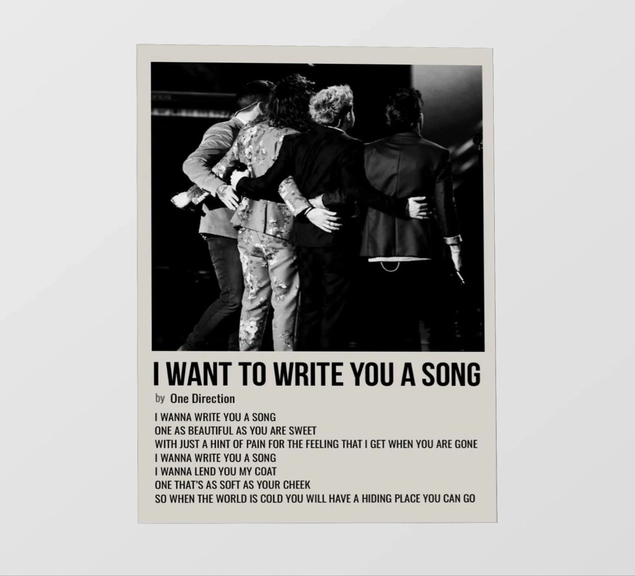 I WANT TO WRITE YOU A SONG by One Direction pellicola backlit da SoundStudio