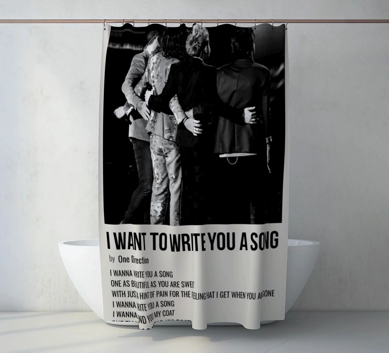 I WANT TO WRITE YOU A SONG by One Direction tenda da doccia da SoundStudio