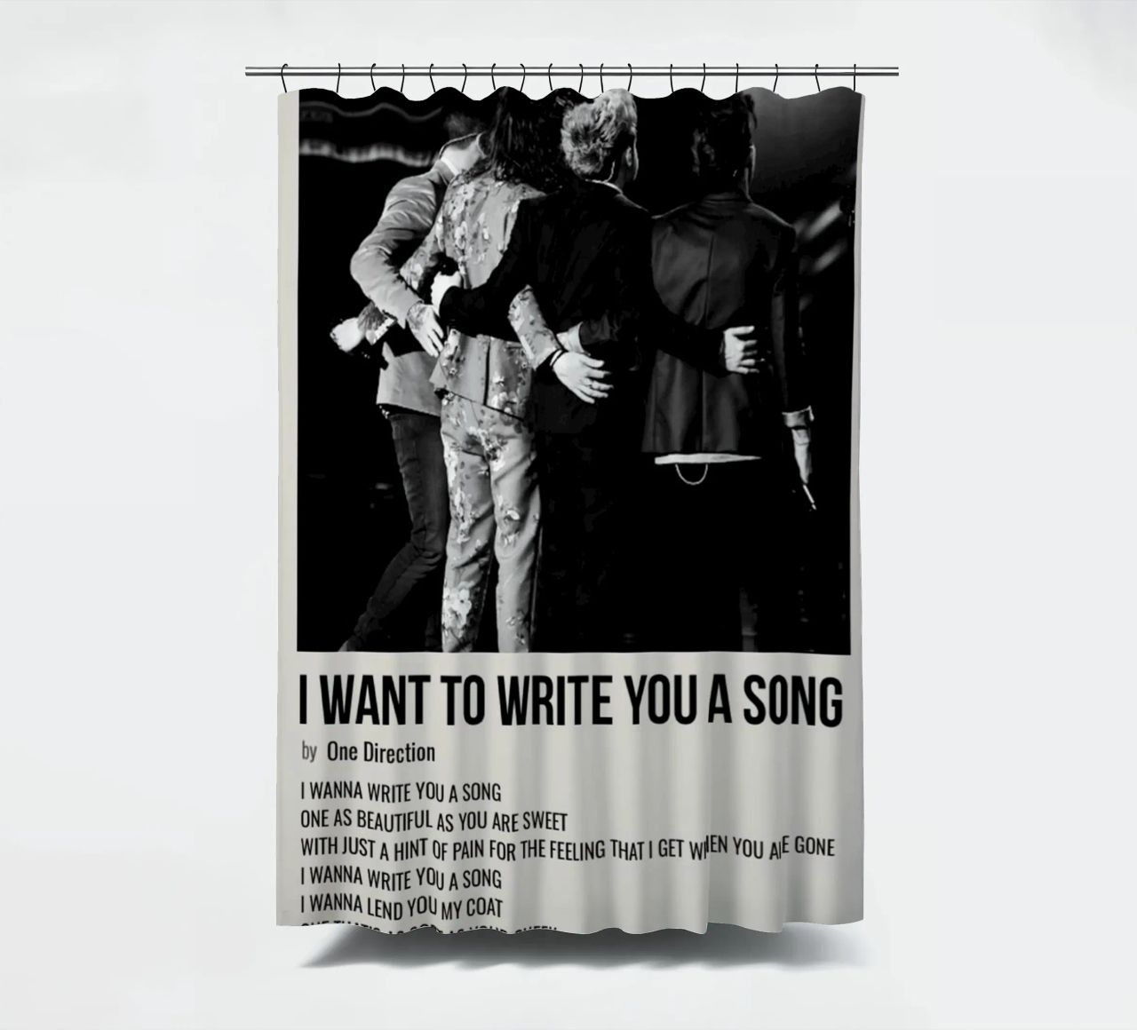 I WANT TO WRITE YOU A SONG by One Direction tenda da doccia da SoundStudio