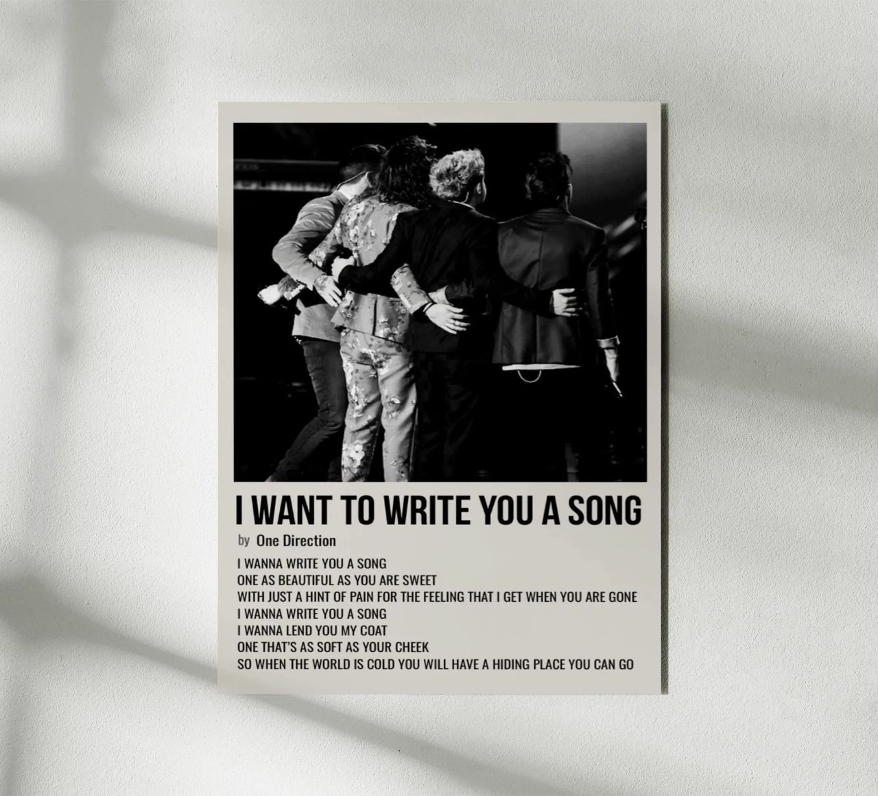 I WANT TO WRITE YOU A SONG by One Direction alluminio dibond da SoundStudio