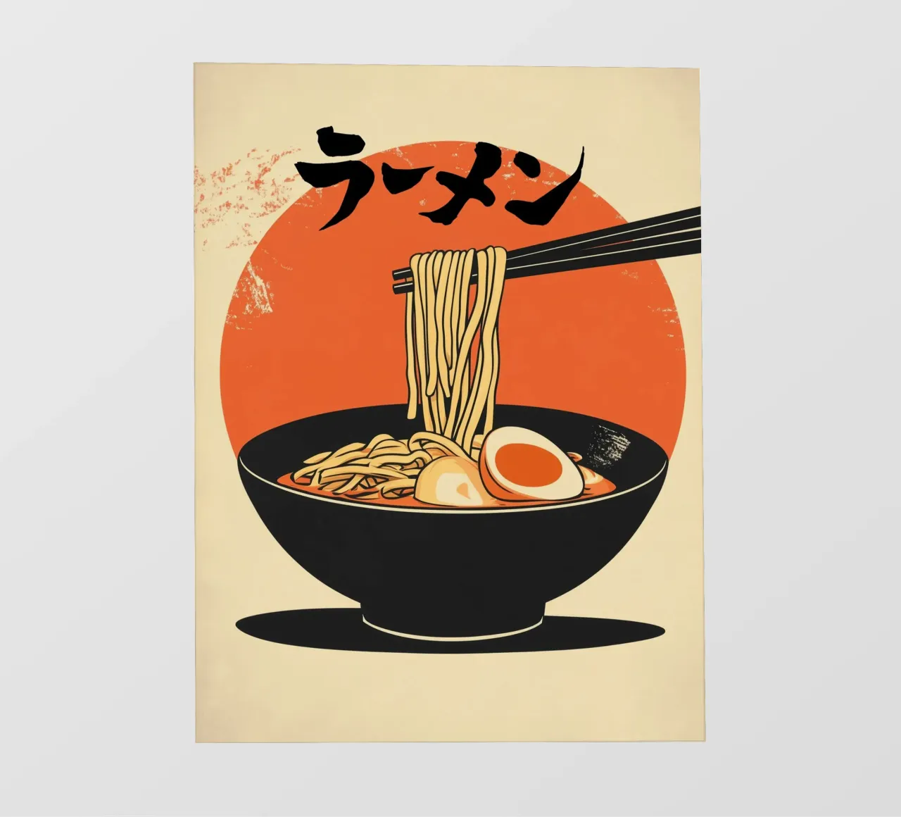 Pubblicità di ramen giapponesi in stile retrò per la cucina pellicola backlit da Autofocus