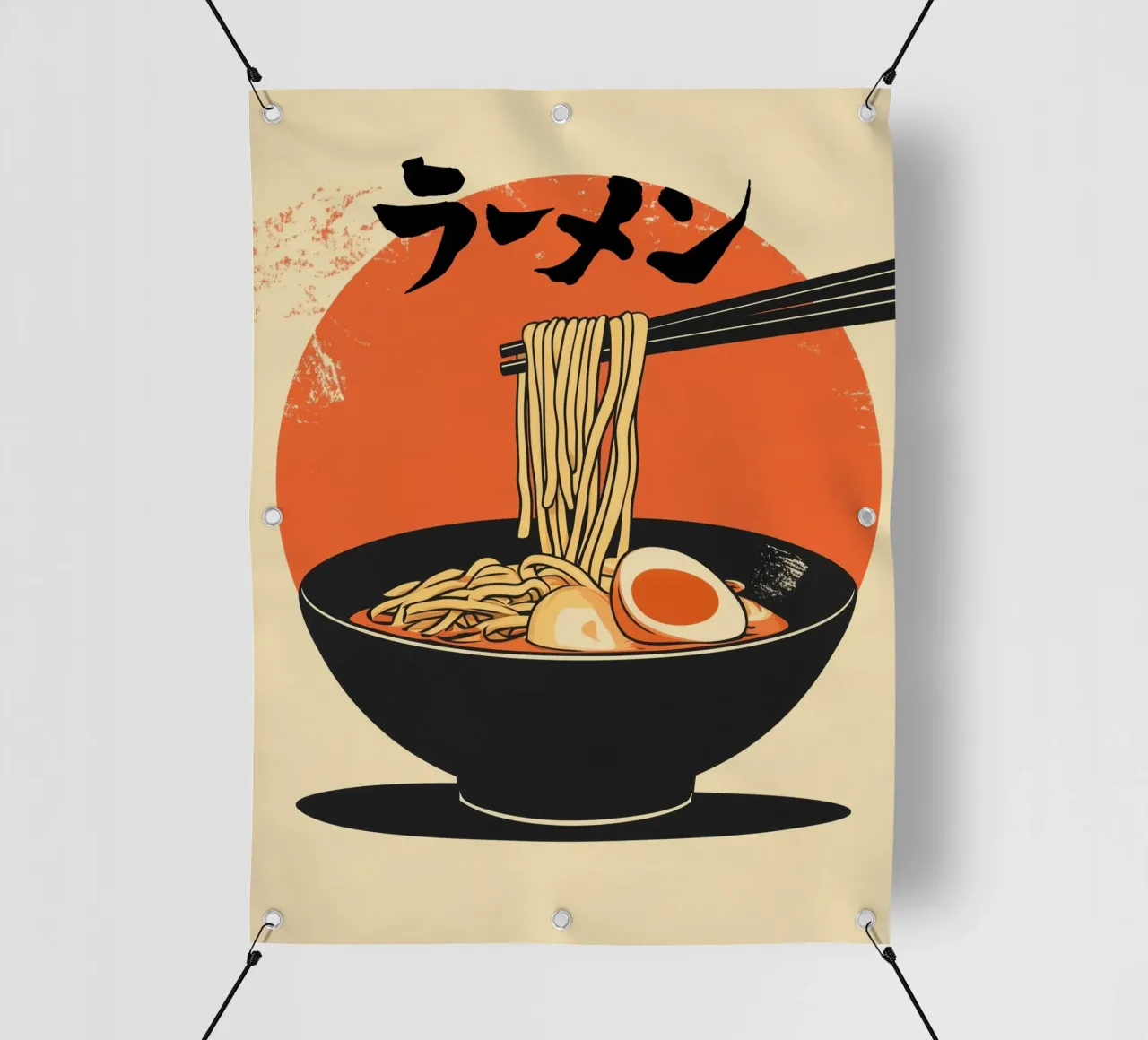 Pubblicità di ramen giapponesi in stile retrò per la cucina telo in pvc da Autofocus