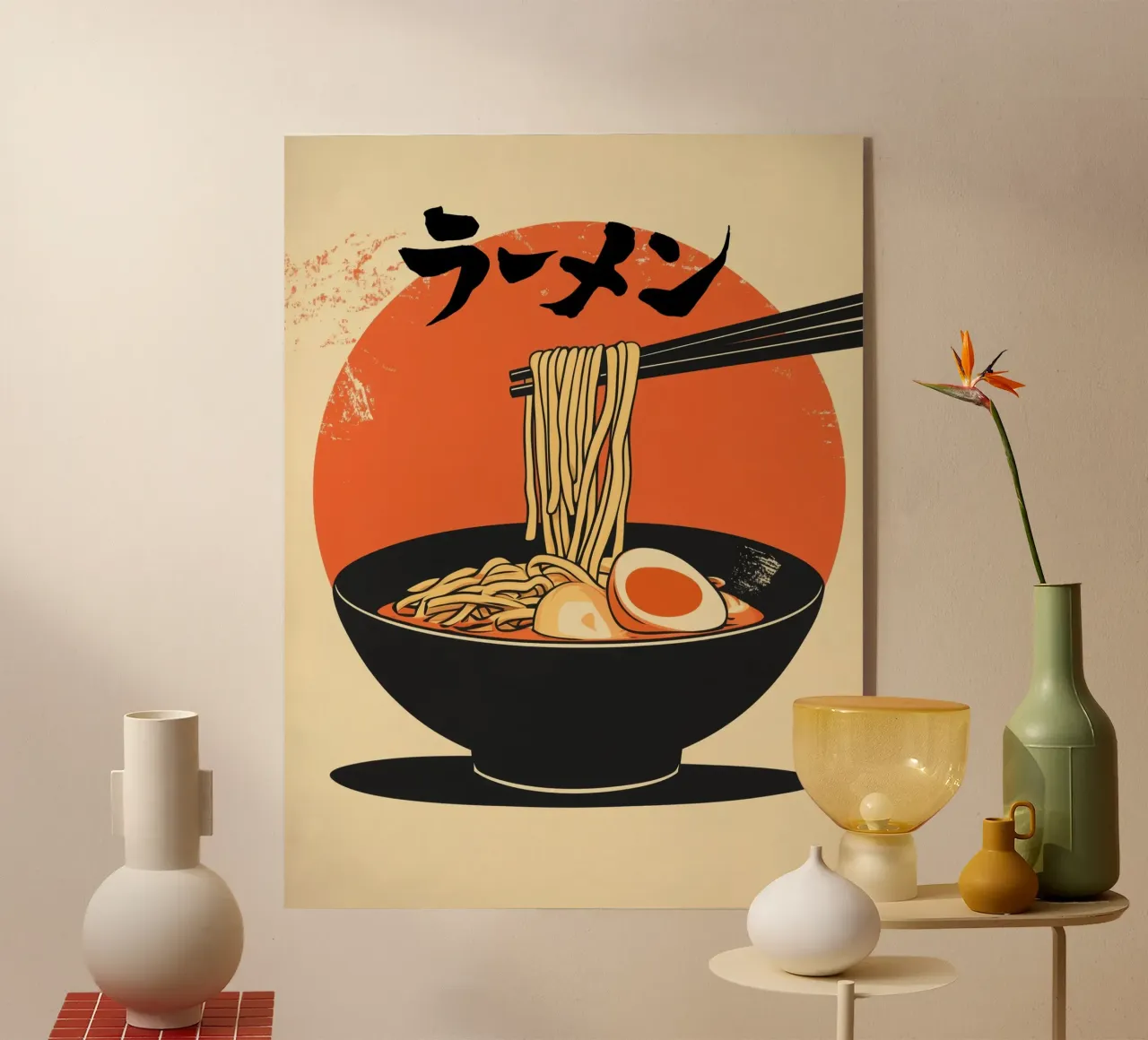 Pubblicità di ramen giapponesi in stile retrò per la cucina plexiglass da Autofocus