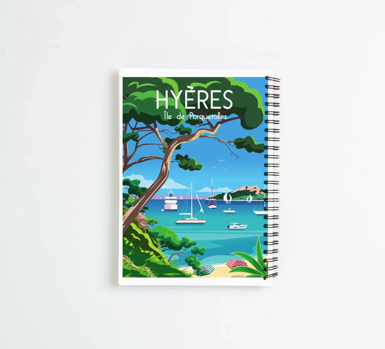 Hyères, Island of Porquerolles spiral notebook by Raphaël Delerue