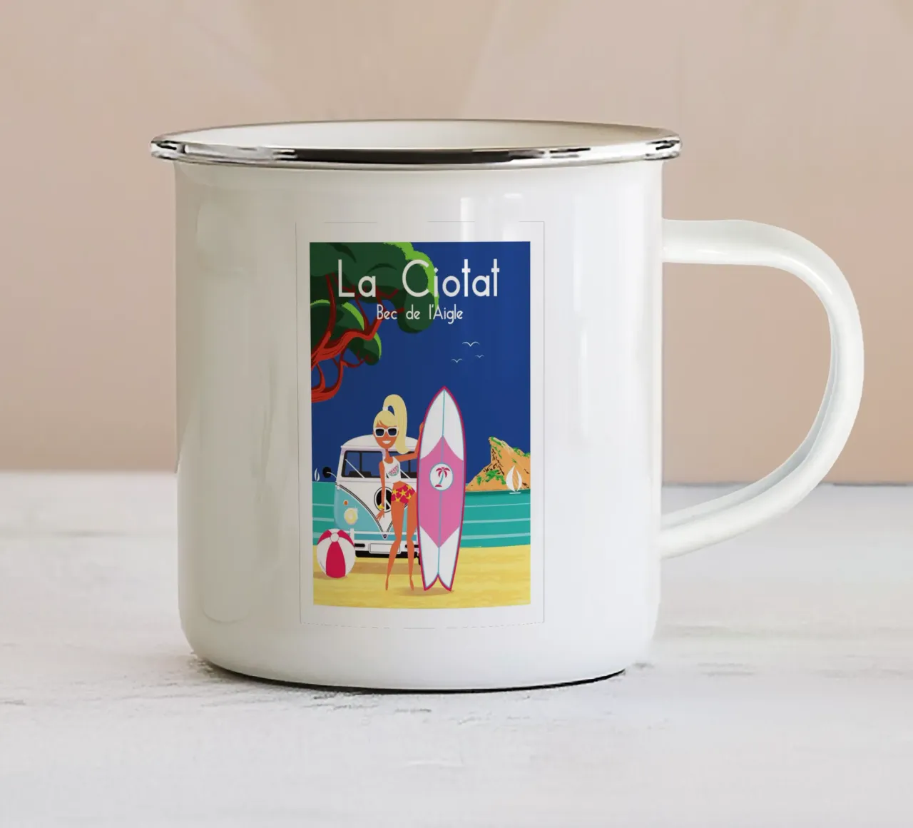 La Ciotat Bec de l'Aigle tazza in smalto da Raphaël Delerue