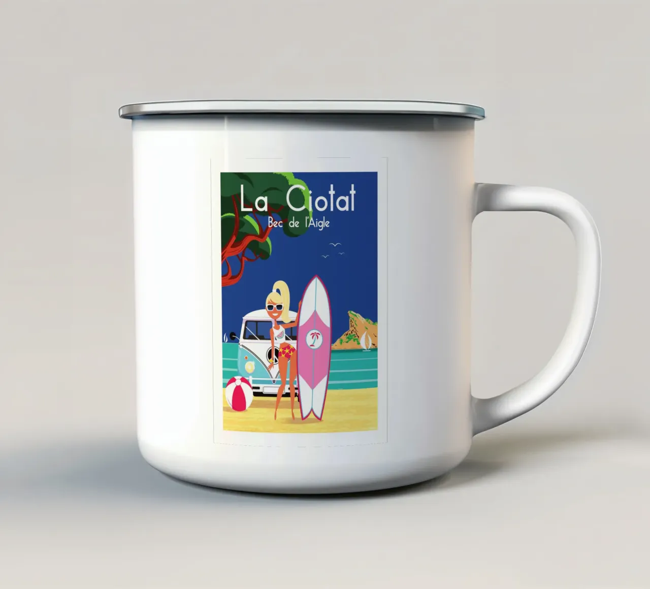 La Ciotat Bec de l'Aigle tazza in smalto da Raphaël Delerue