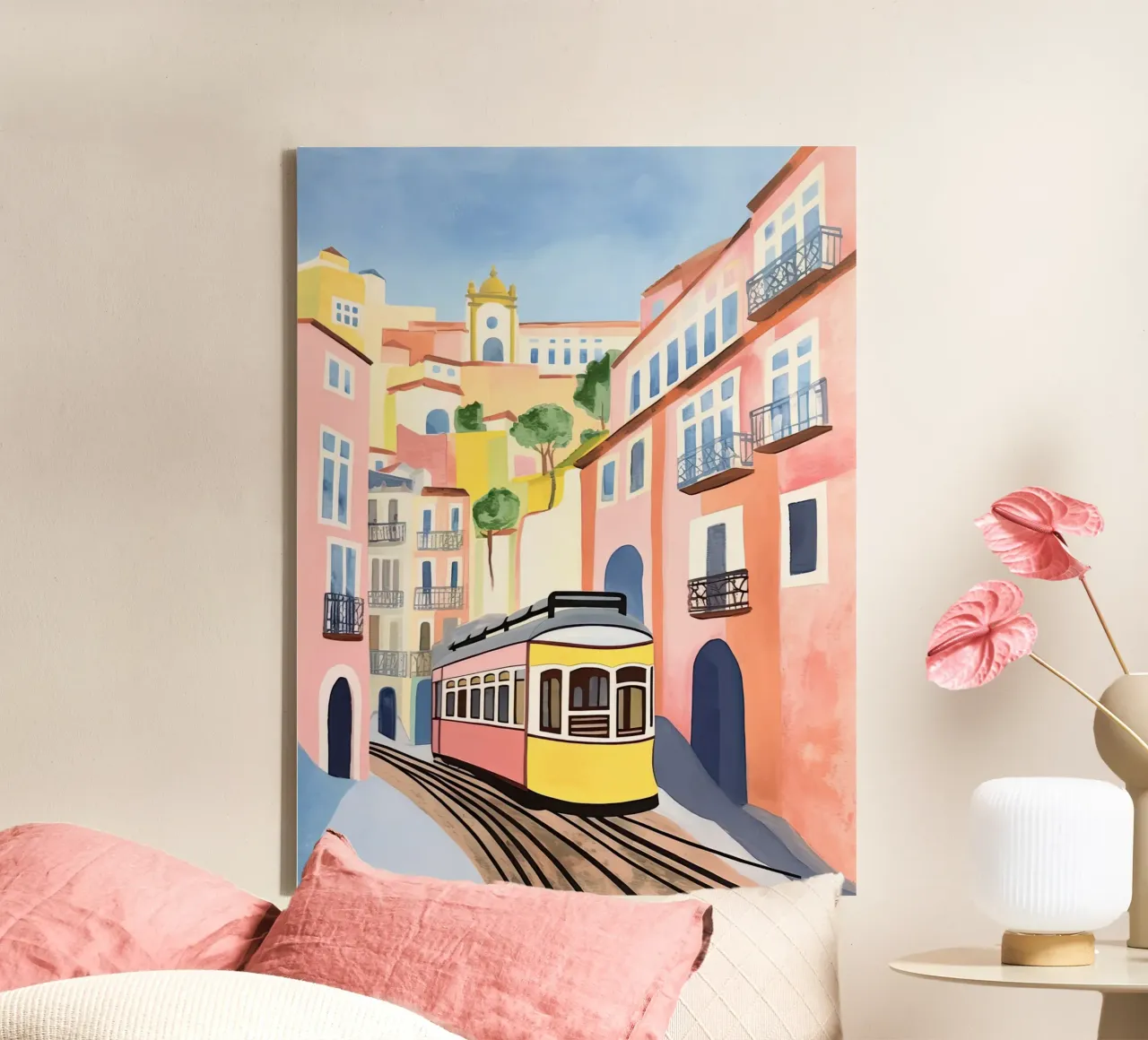 I colori di Lisbona tela con Cornice a cassetta da DaarbyN