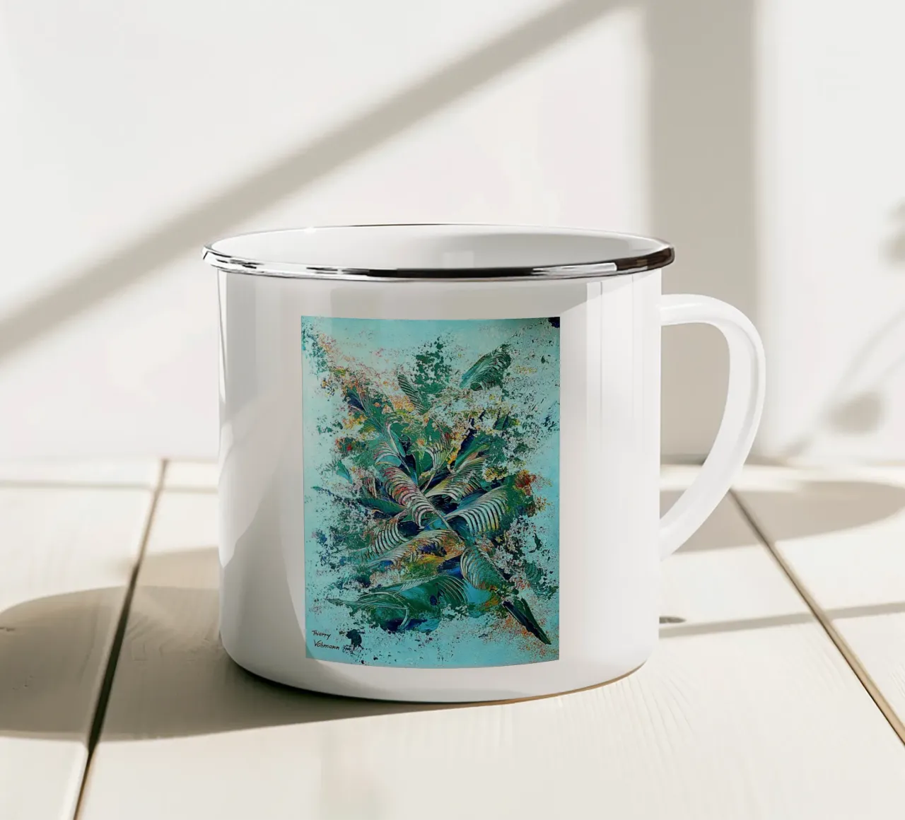 IDEAL GIFT 101 tazza in smalto da Thierry Vobmann Abstract painting