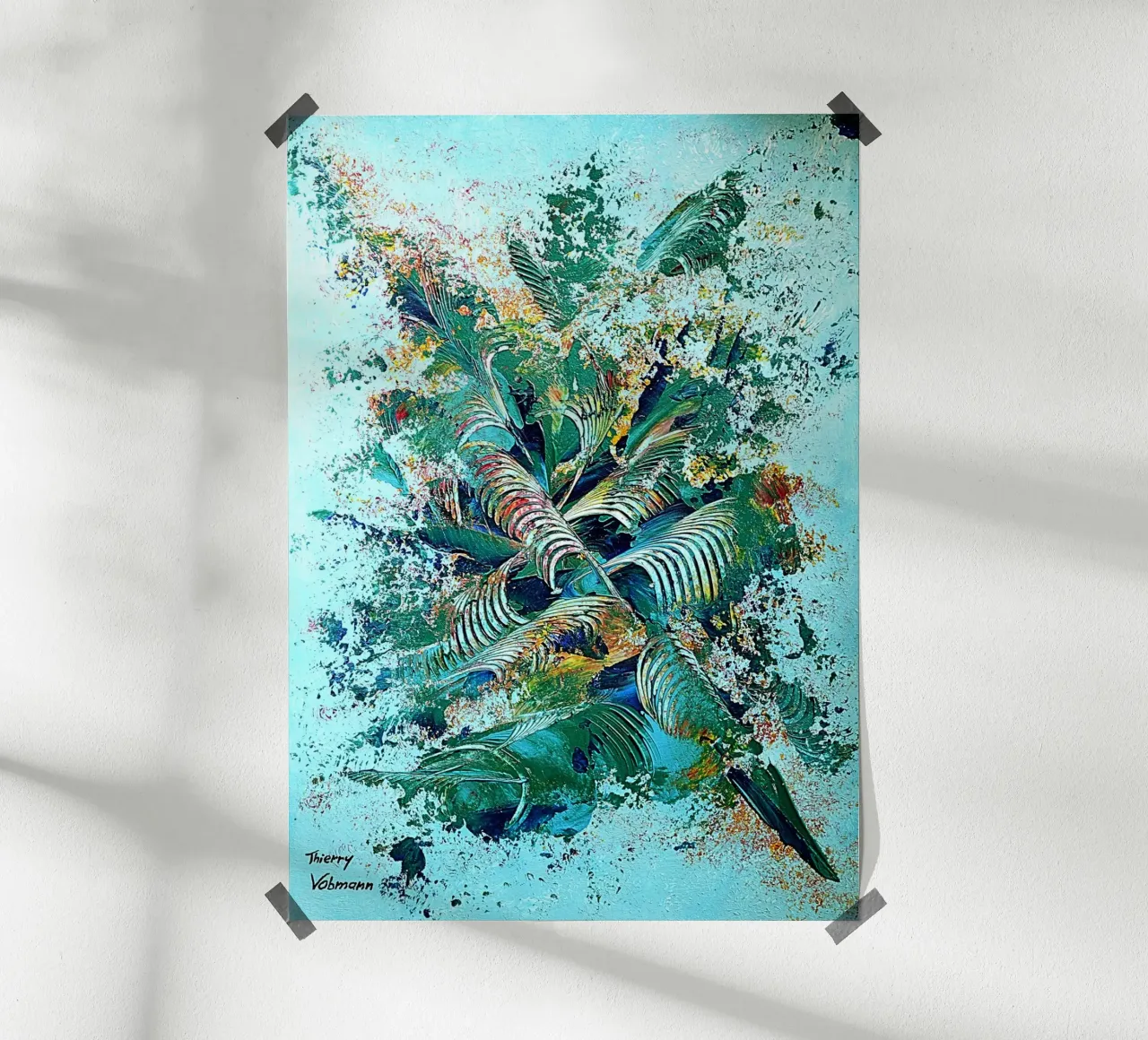 IDEAL GIFT 101 poster con telaio in alluminio da Thierry Vobmann Abstract painting