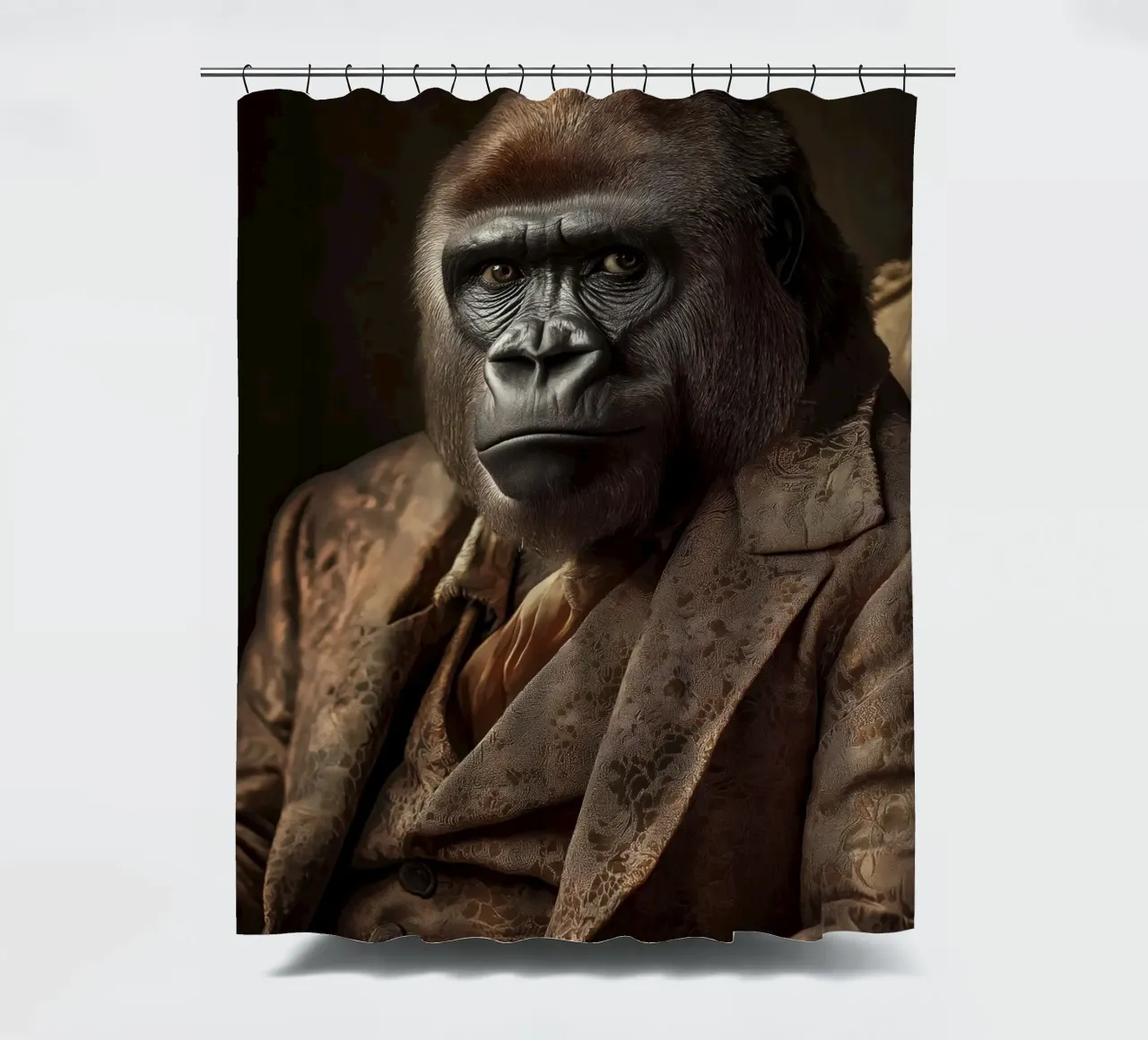 Gorilla in Kleidung Duschvorhang von Imagine