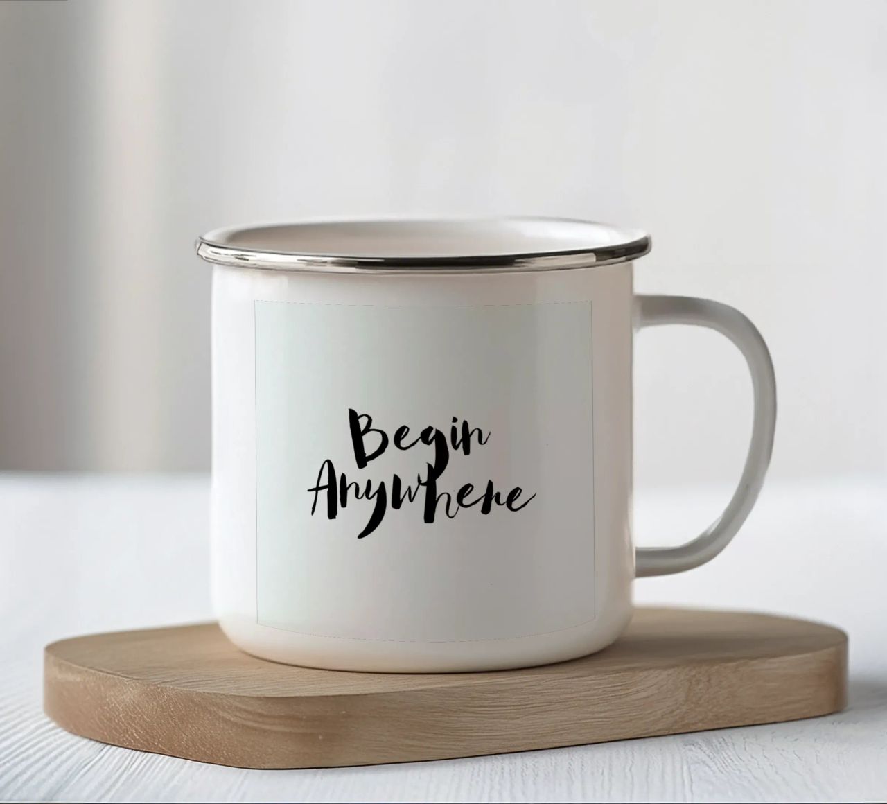 Begin Anywhere tazza in smalto da Maria Kritzas