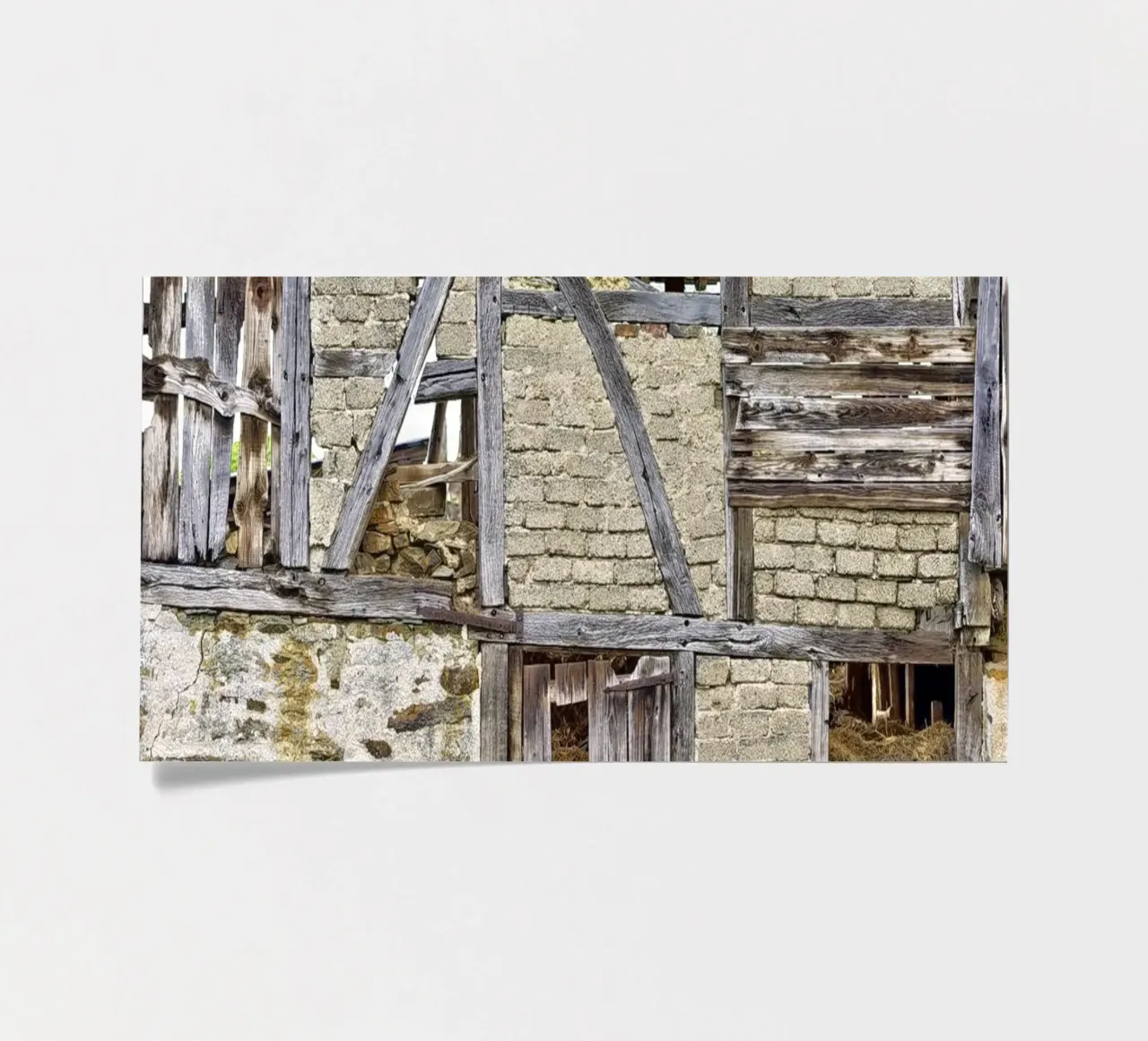 Old Barn Facade – Rustic Elegance and Timeless Charm foglio adesivo da Curious Collections by Marielle Leenders