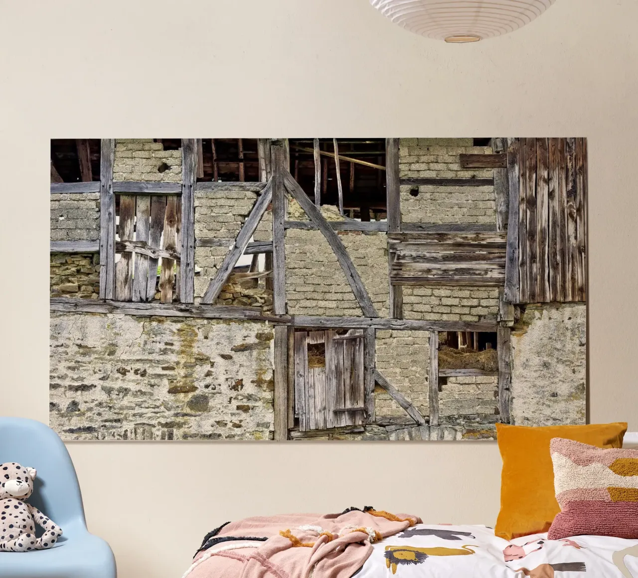 Old Barn Facade – Rustic Elegance and Timeless Charm carta hahnemühle da Curious Collections by Marielle Leenders