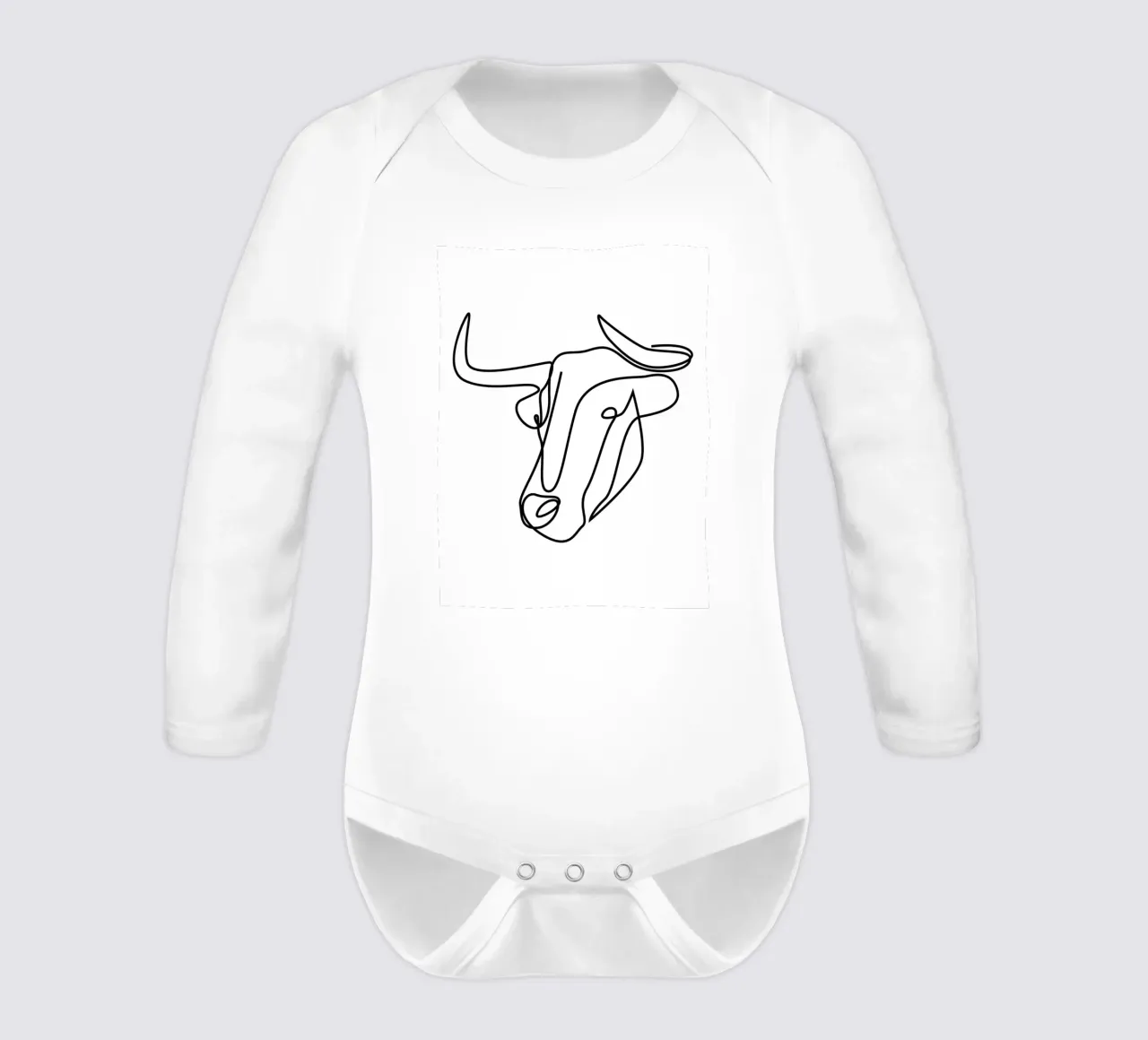 Hillbilly - one line bull long-sleeve baby romper by Addillum