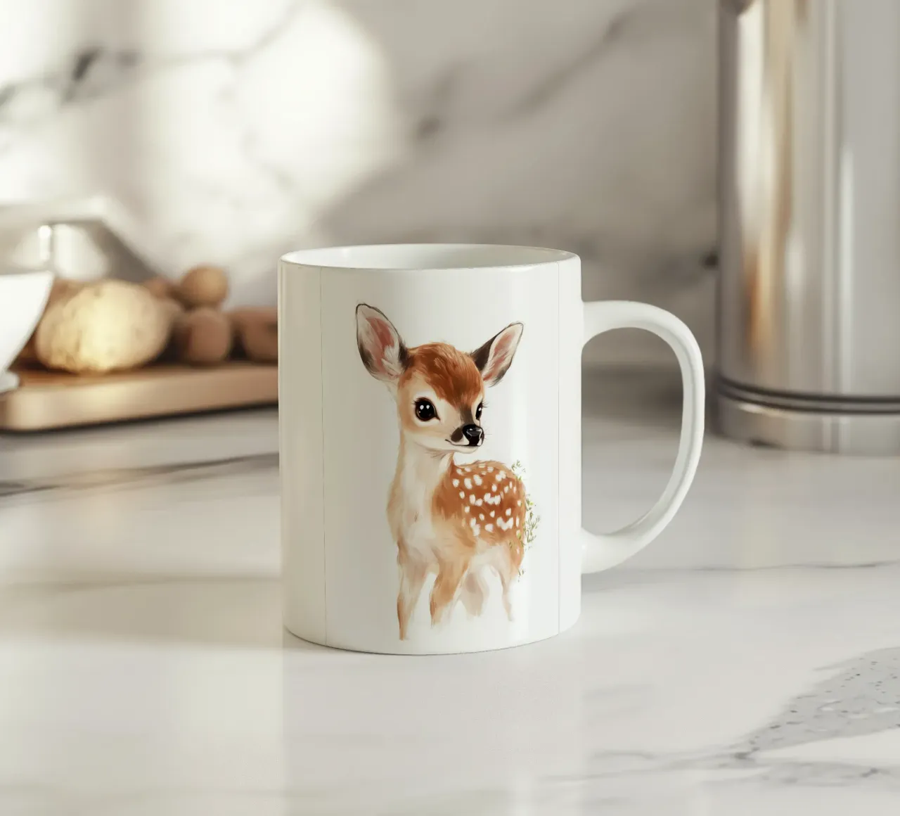 Young Deer Keramik Tasse von treechild