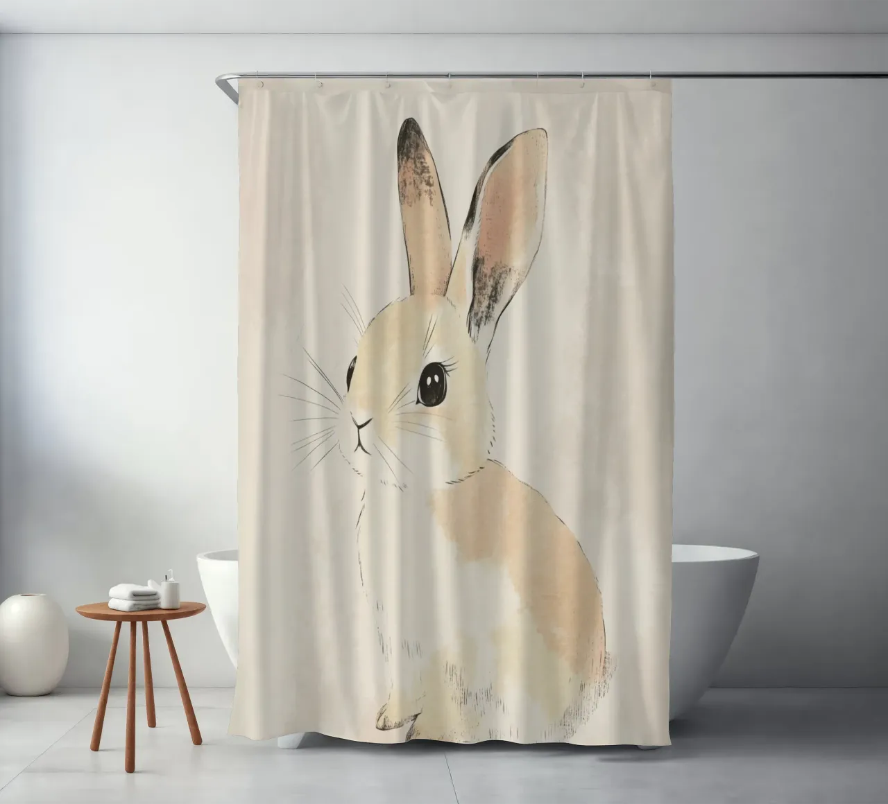 Young Bunny cortina de baño de treechild