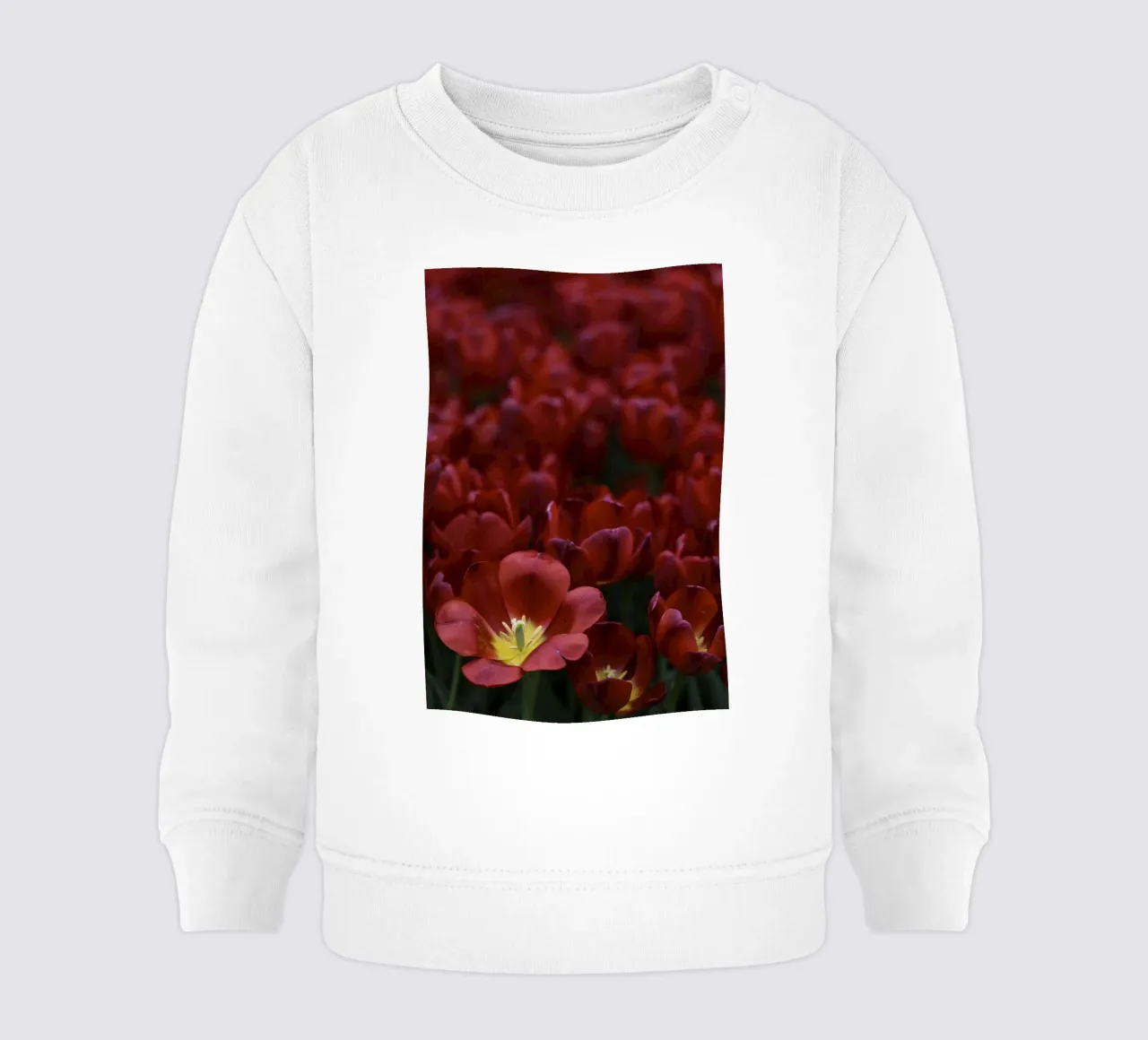 Passion in Nature – The Allure of a Red Tulip Baby Sweatshirt von Curious Collections by Marielle Leenders