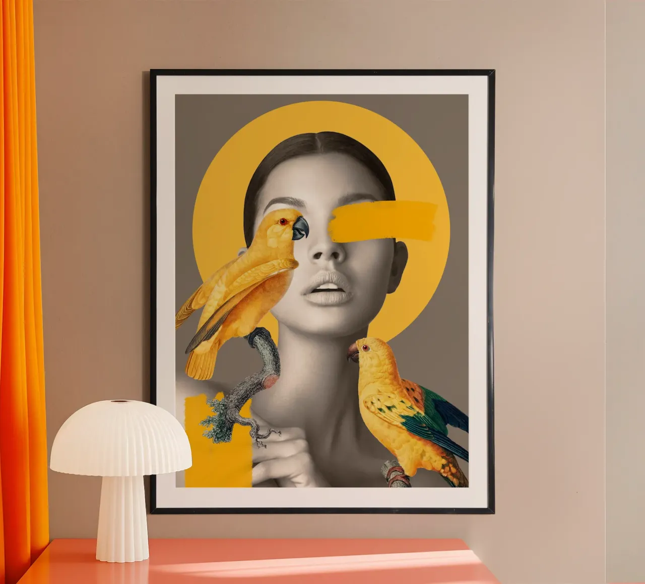 Ragazza con pappagalli carta hahnemühle da dada22