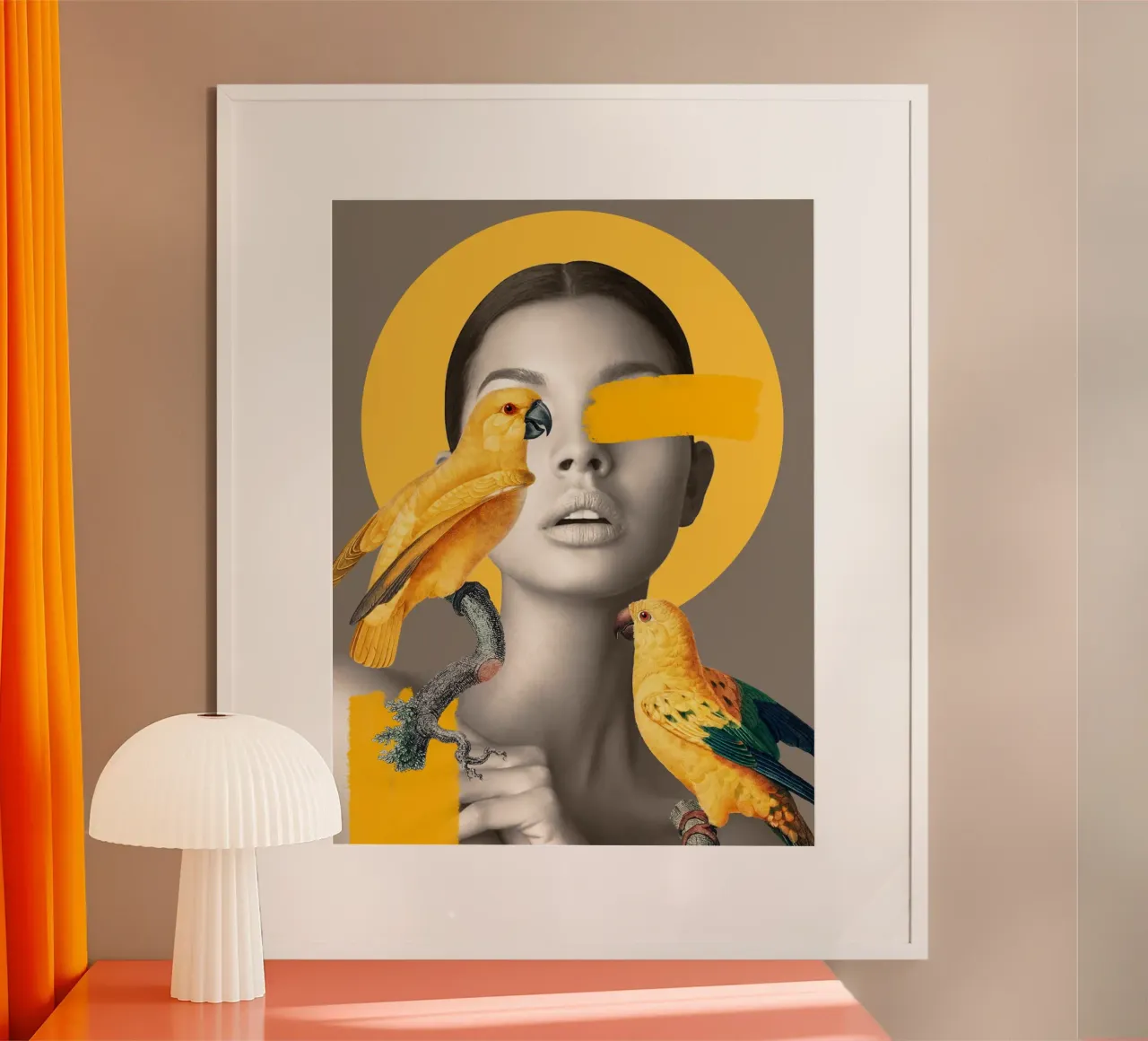 Ragazza con pappagalli carta hahnemühle da dada22