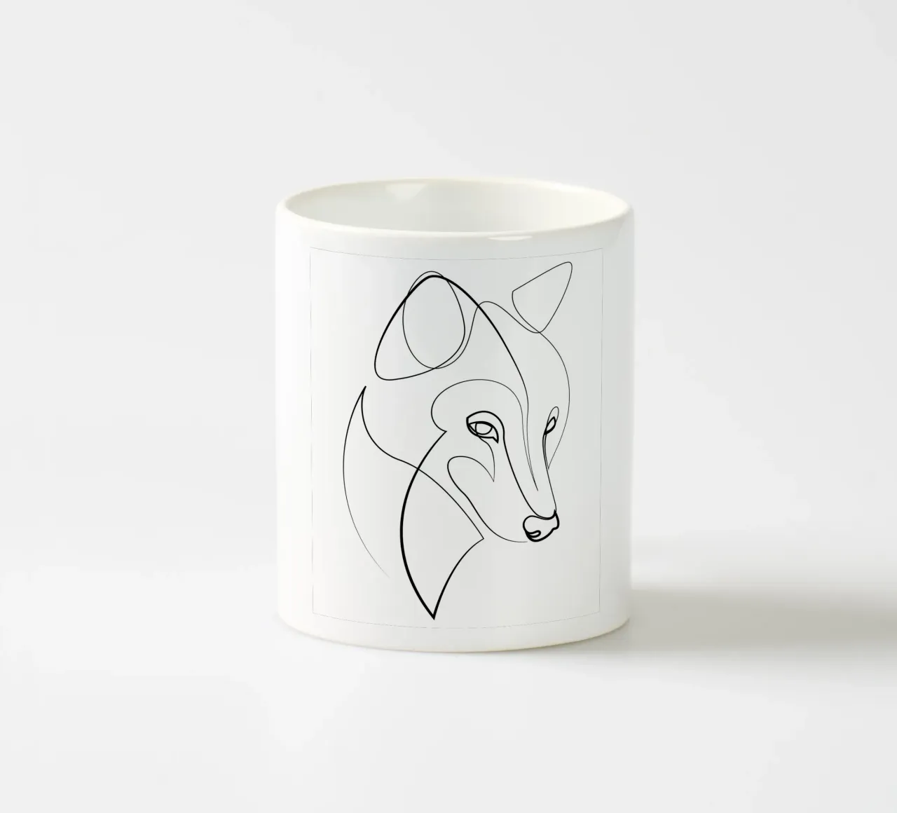 Alfa - una linea di lupo tazza in ceramica da Addillum