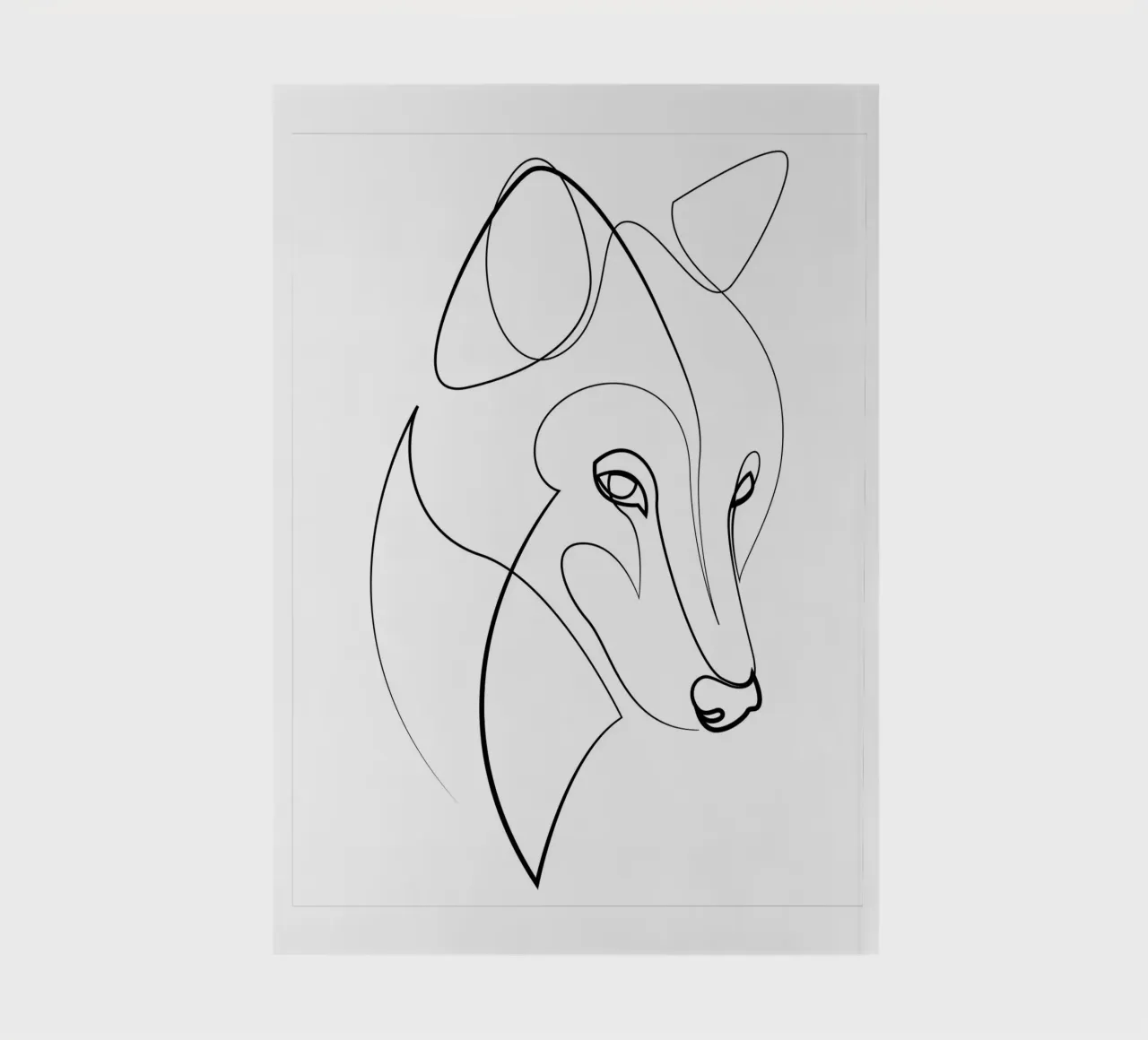Alpha - one line wolf notebook by Addillum