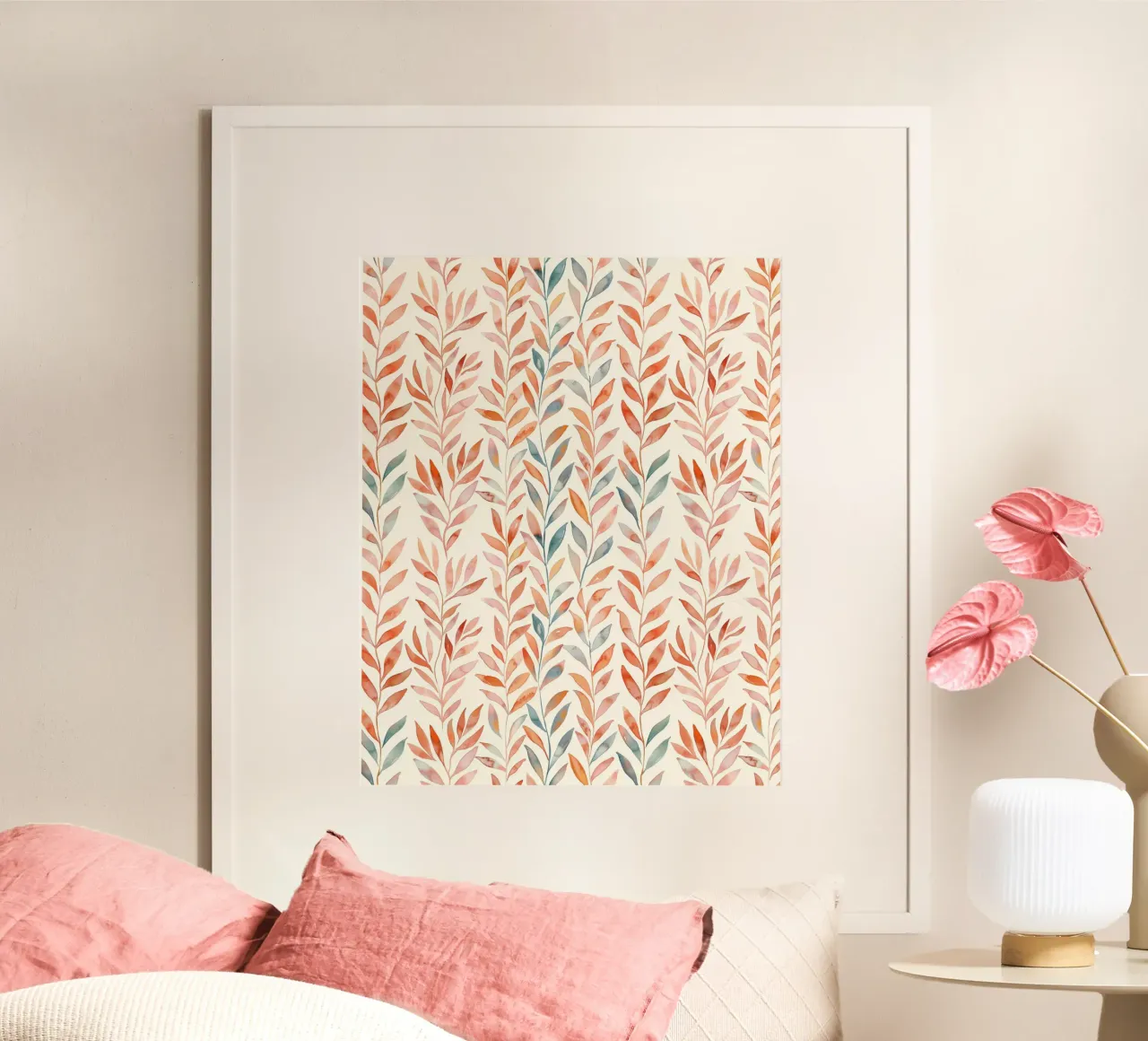 Botanica Natura Motivi Botanici Vintage Boho Foglie e Piante poster con telaio in legno da Gentle Echoes Art