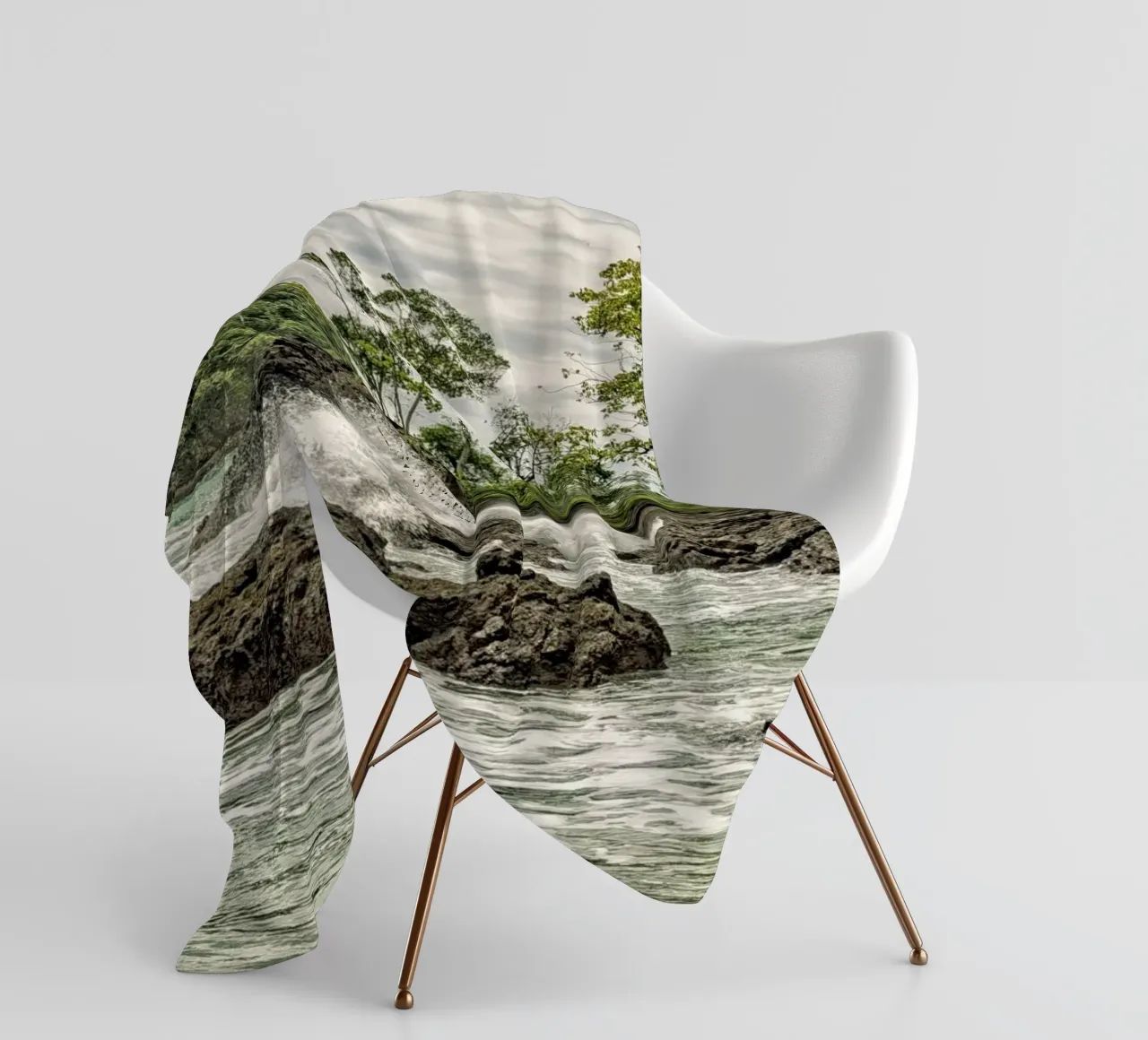 Rugged Jungle Coastline – Where Wilderness Meets the Sea coperta in pile da Curious Collections by Marielle Leenders