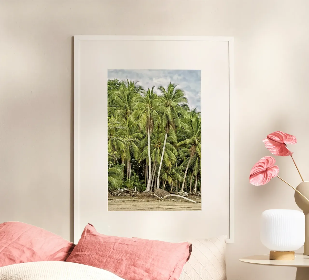 Palm Trees on the Shore – A Tropical Paradise Awaits carta hahnemühle da Curious Collections by Marielle Leenders
