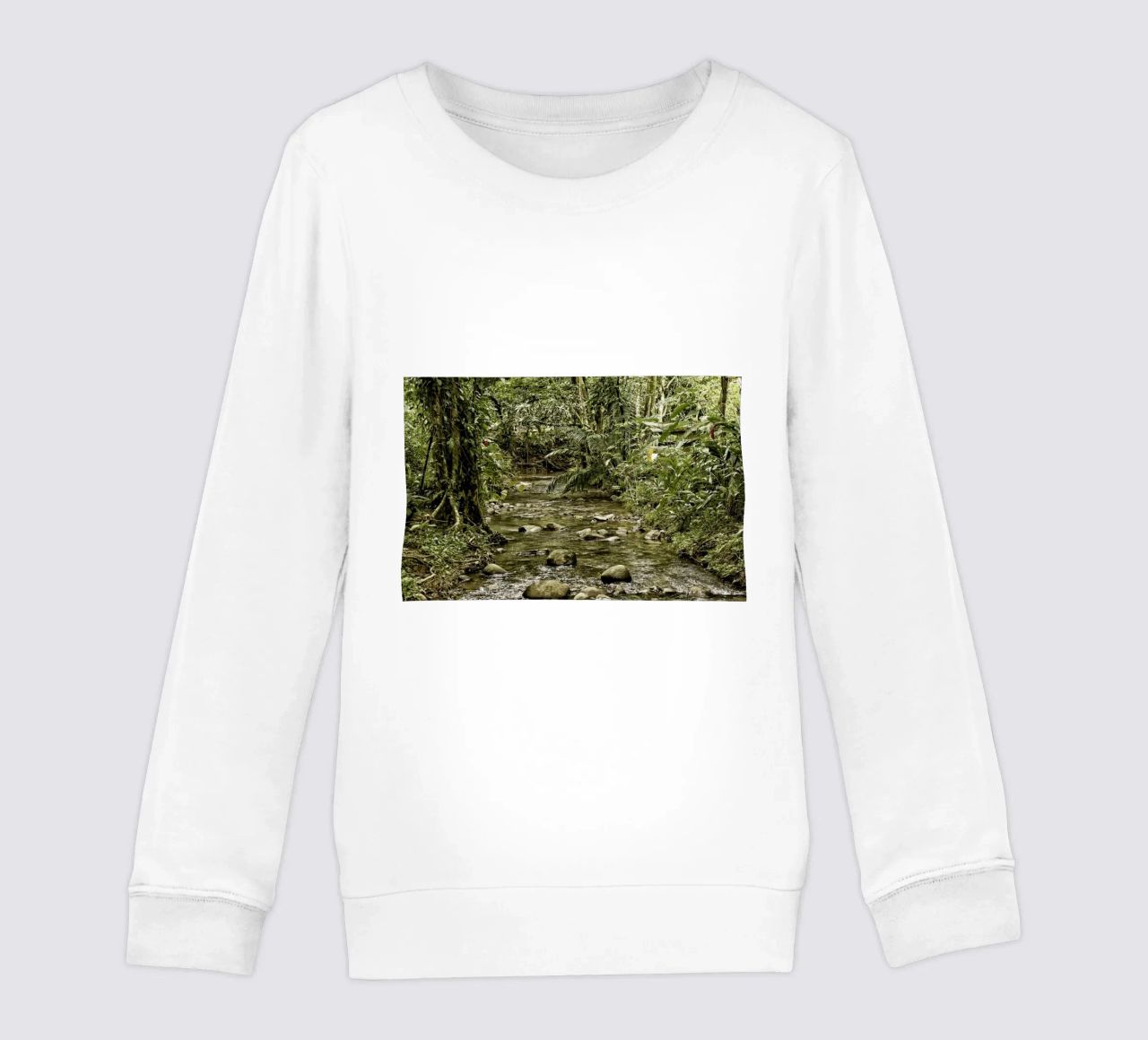 Jungle Stream – A Serene Oasis in the Wilderness felpa bambino da Curious Collections by Marielle Leenders