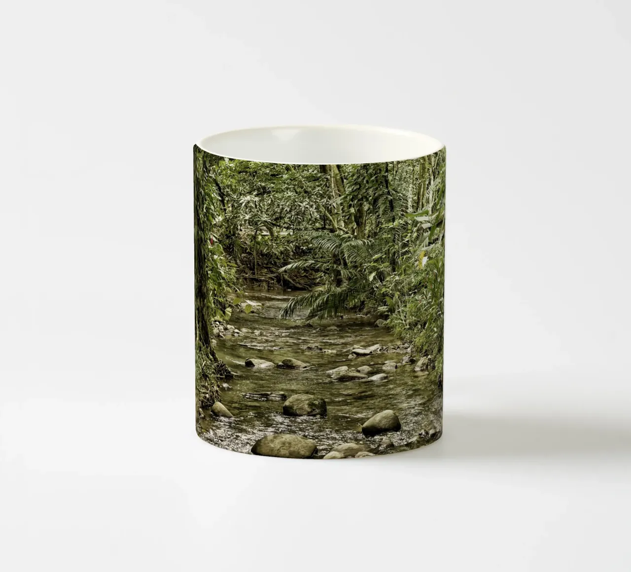 Jungle Stream – A Serene Oasis in the Wilderness ceramic mug by Curious Collections by Marielle Leenders