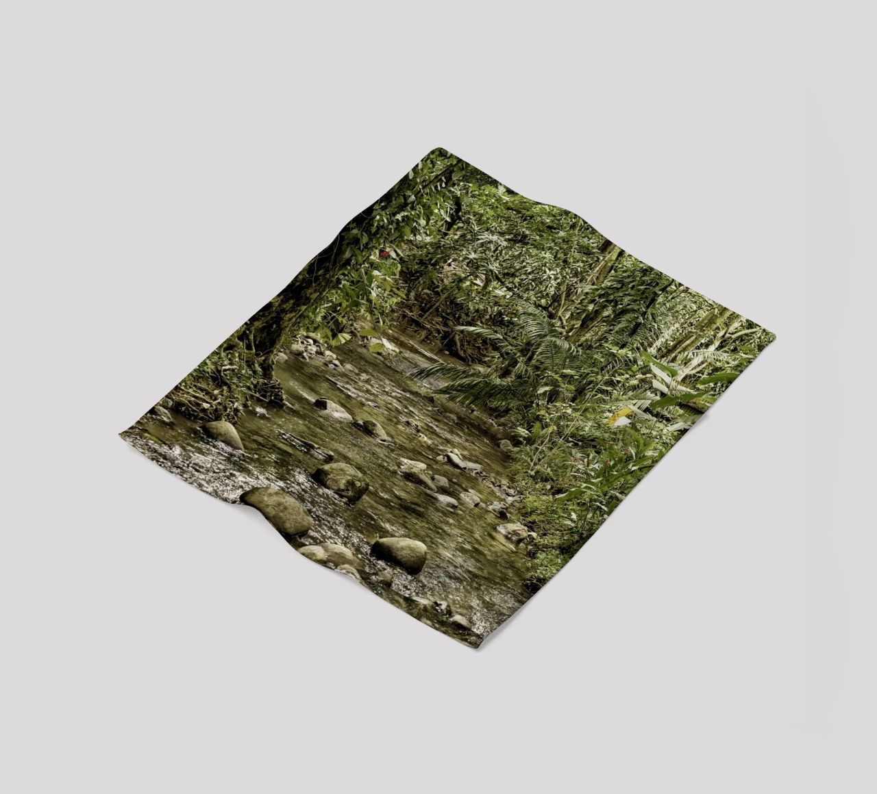 Jungle Stream – A Serene Oasis in the Wilderness coperta in pile da Curious Collections by Marielle Leenders