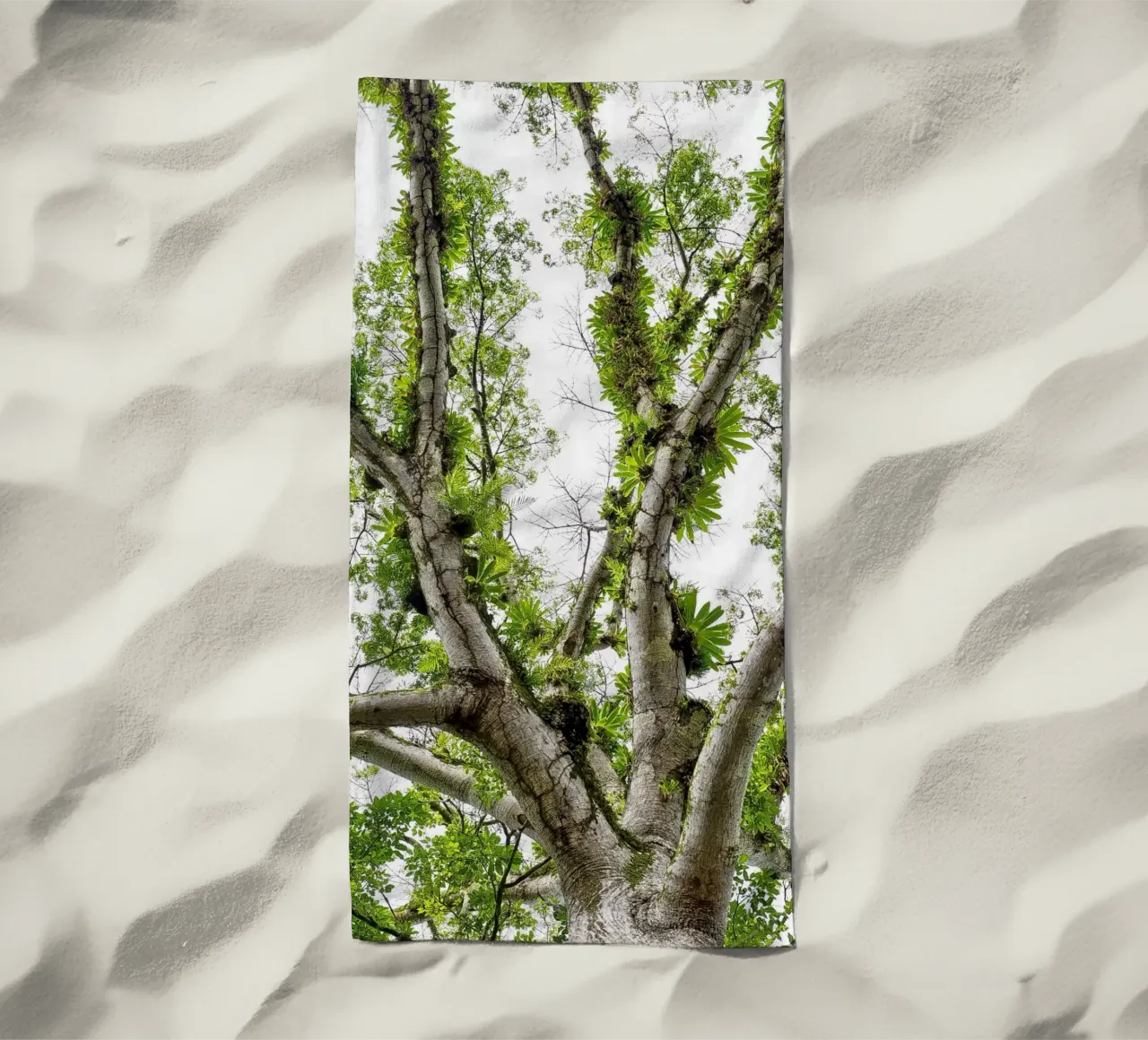 Underneath a Tropical Tree – A Canopy of Nature's Wonders telo mare da Curious Collections by Marielle Leenders