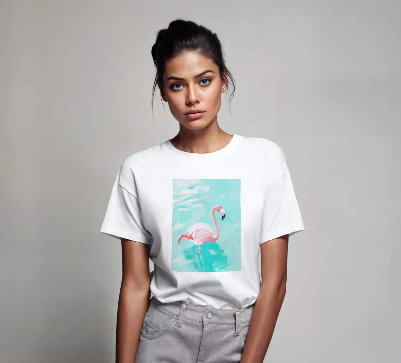 fenicottero esotico pastello t-shirt da Carinaprint