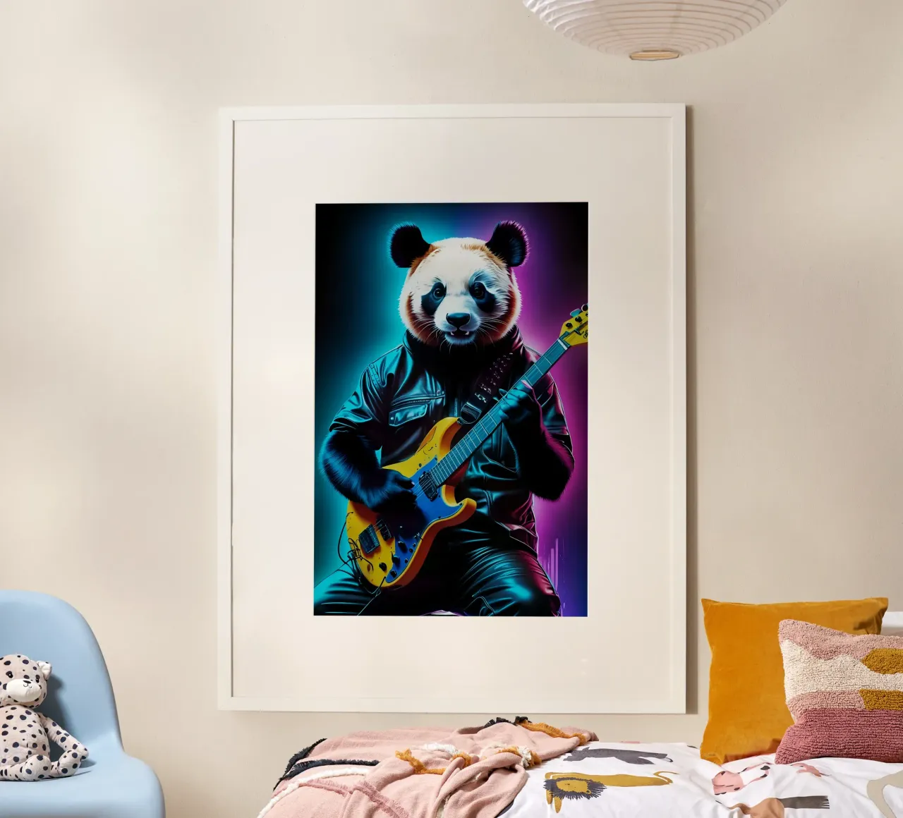 Panda spielt Gitarre Hahnemühle von PosterOK