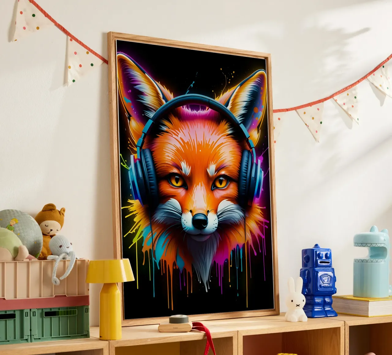 Volpe in cuffia plexiglass da PosterOK