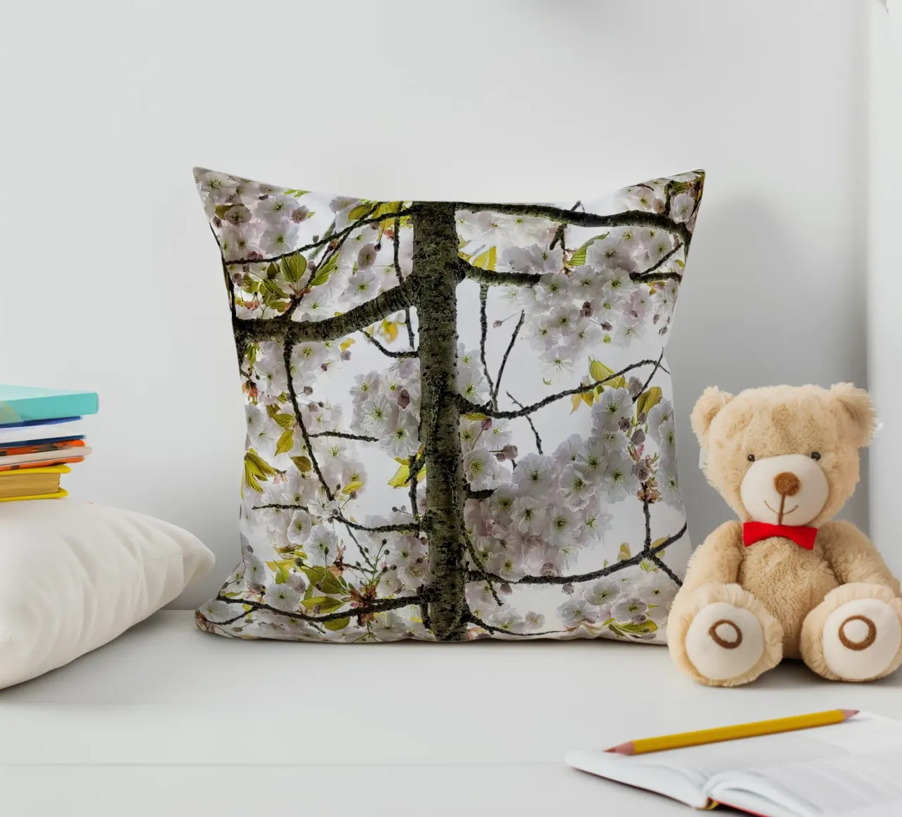 Underneath a Blossoming Tree Kissen von Curious Collections by Marielle Leenders