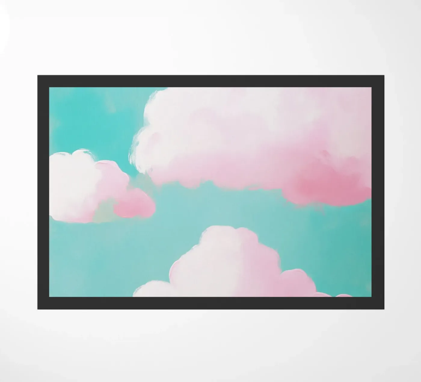 Dreamlike pink clouds doormat by Carinaprint