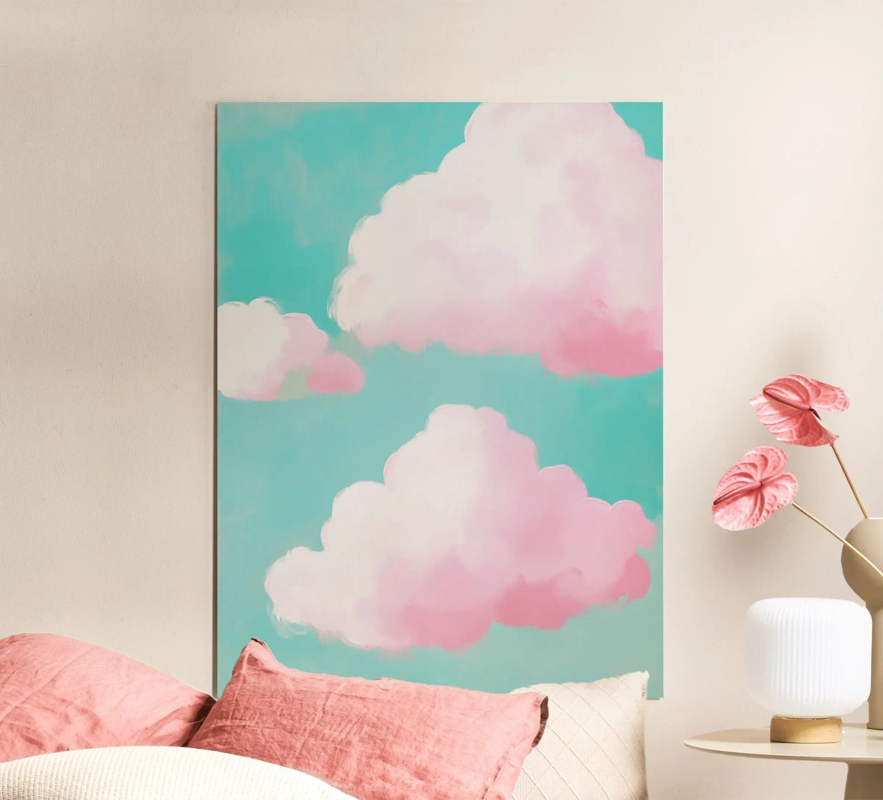 Dreamlike pink clouds poster by Carinaprint